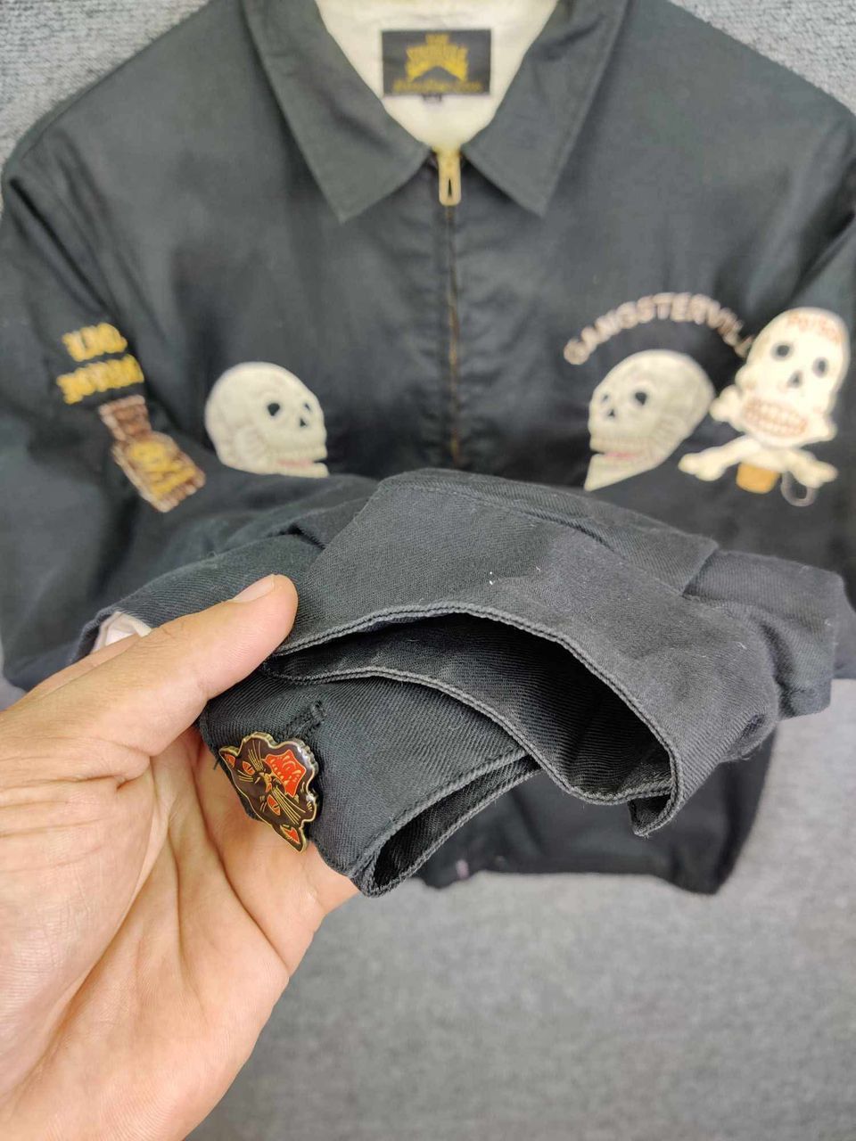 Vintage Vintage Gangsteruille Gangsterville Embroidery Skull Jacket Size US M / EU 48-50 / 2 - 11 Thumbnail