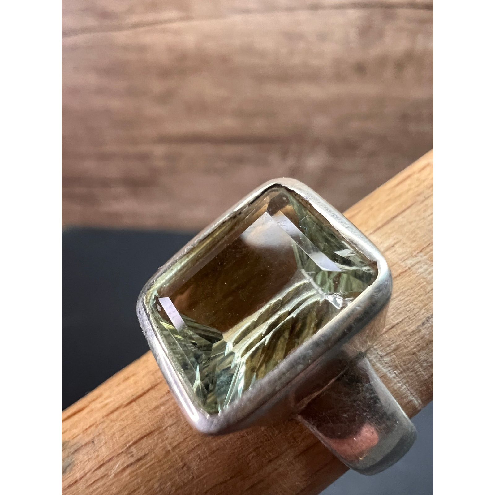 Other NEW Prasiolite Sterling silver ring 6.87 grams Size ONE SIZE - 14 Thumbnail