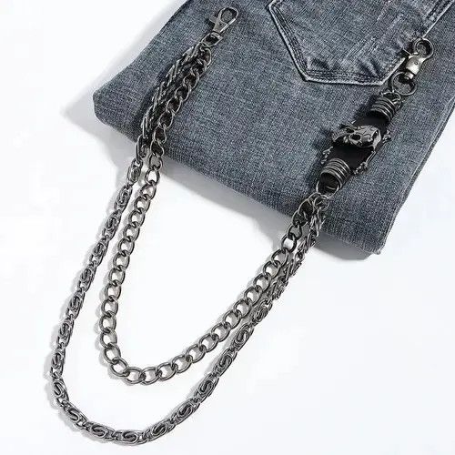 Jewelry Dark Skull Double Layers Pants Chain Size ONE SIZE - 2 Thumbnail