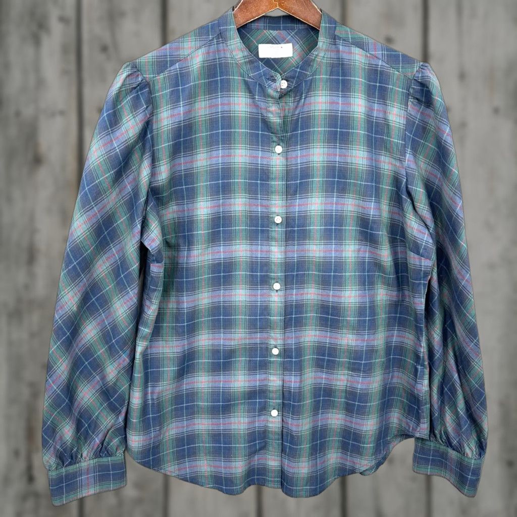 UNTUCKit UNTUCKit Esme Shirt Womens 6 Blue Blackwatch Plaid Button Quiet Luxury For Her Tie? Size M / US 6-8 / IT 42-44 - 1 Thumbnail