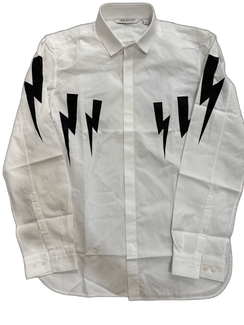 Thom Browne Neil Barrett White Lightning Pattern Shirt Size US S / EU 44-46 / 1 - 1 Thumbnail