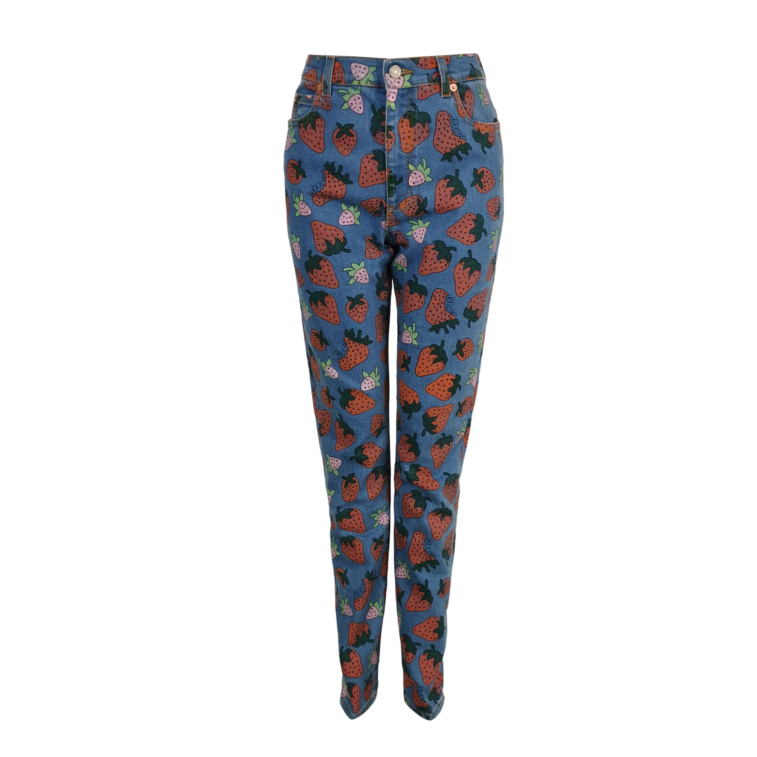 Gucci Gucci Strawberry Print Jeans 28 Size 28" / US 6 / IT 42 - 1 Thumbnail
