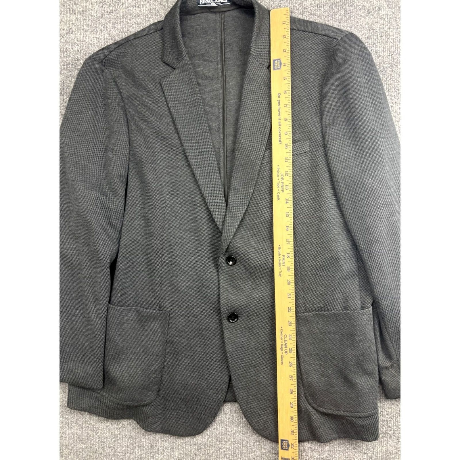 Vintage PJ Paul Jones Blazer Sport Coat Jersey Knit 2XL Gray Mens Jacket Coat Size US XXL / EU 58 / 5 - 3 Thumbnail