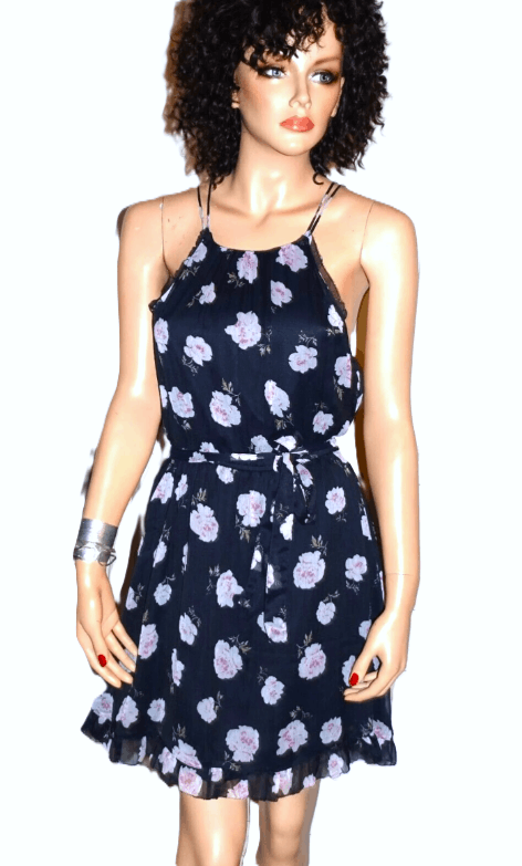Abercrombie & Fitch Abercrombie & Fitch Black Floral Sun Dress XS Size XS / US 0-2 / IT 36-38 - 1 Thumbnail