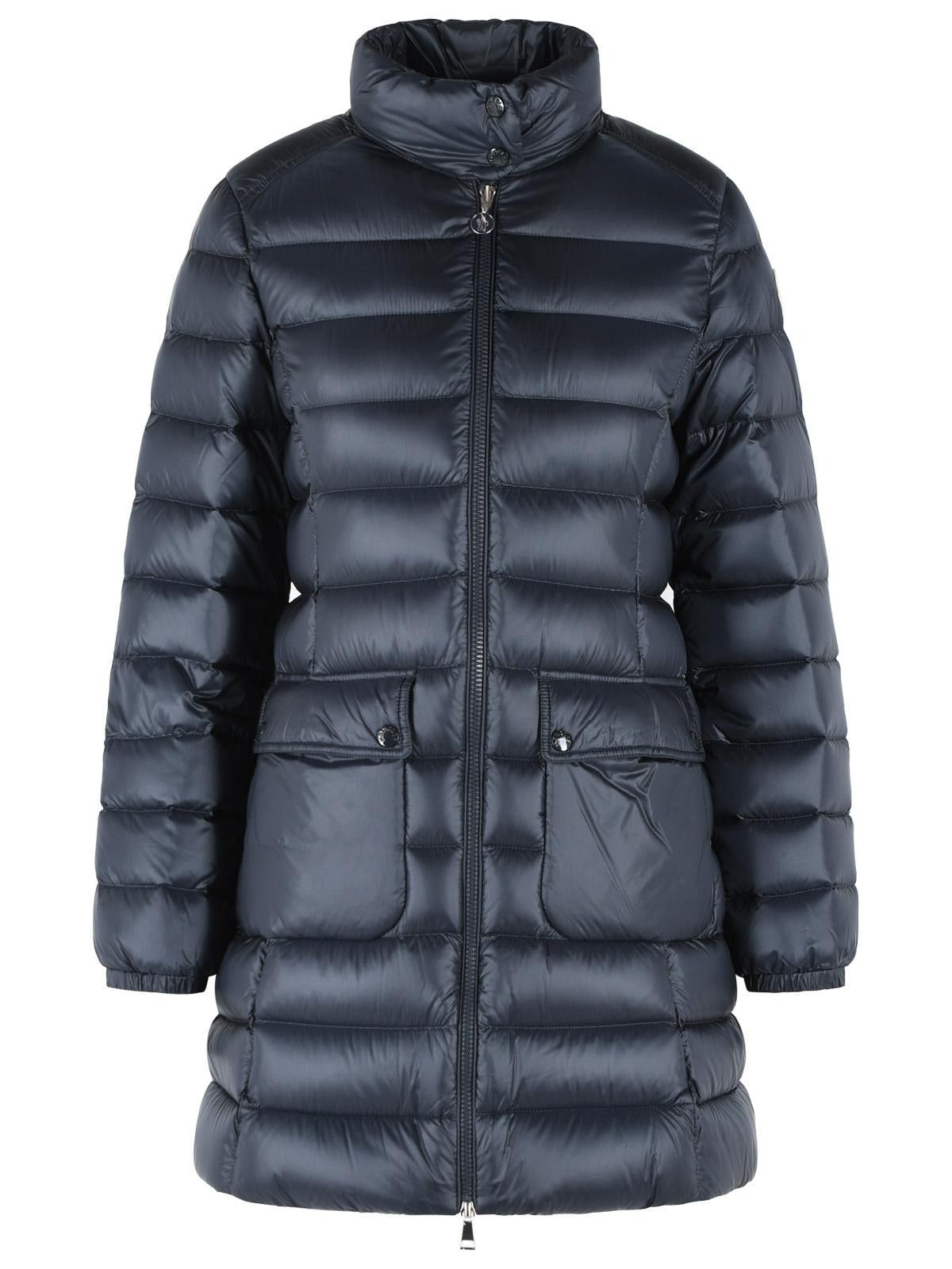 Moncler MONCLER 'Genet' Long Navy Blue Polyamide Down Jacket Size L / US 10 / IT 46 - 1 Thumbnail