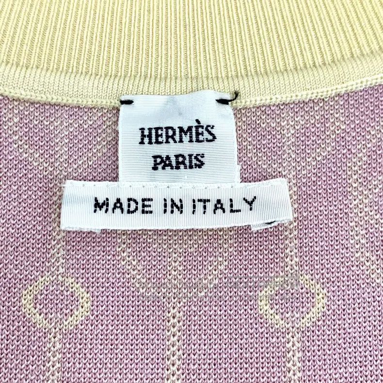 Hermes Hermes Light Yellow Buckle Jacquard All-Over Print Silk Cr Size XS / US 0-2 / IT 36-38 - 5 Thumbnail