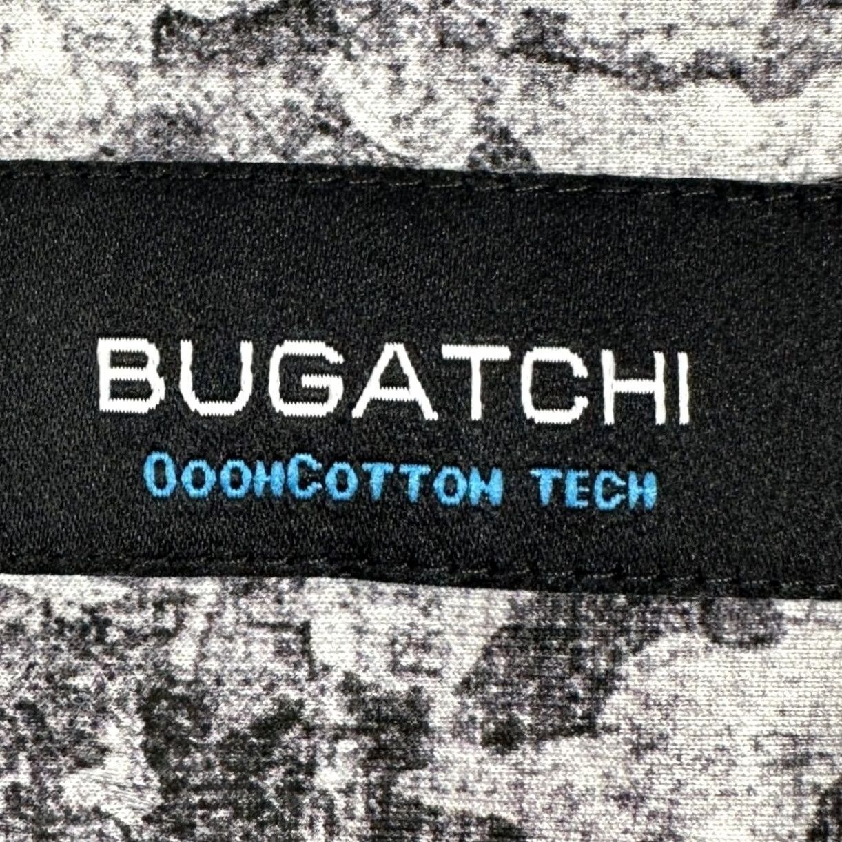 BUGATCHI Bugatchi OoohCotton Tech Shirt Men L Grey Black Button Up Stretch Casual EUC Size US L / EU 52-54 / 3 - 4 Thumbnail