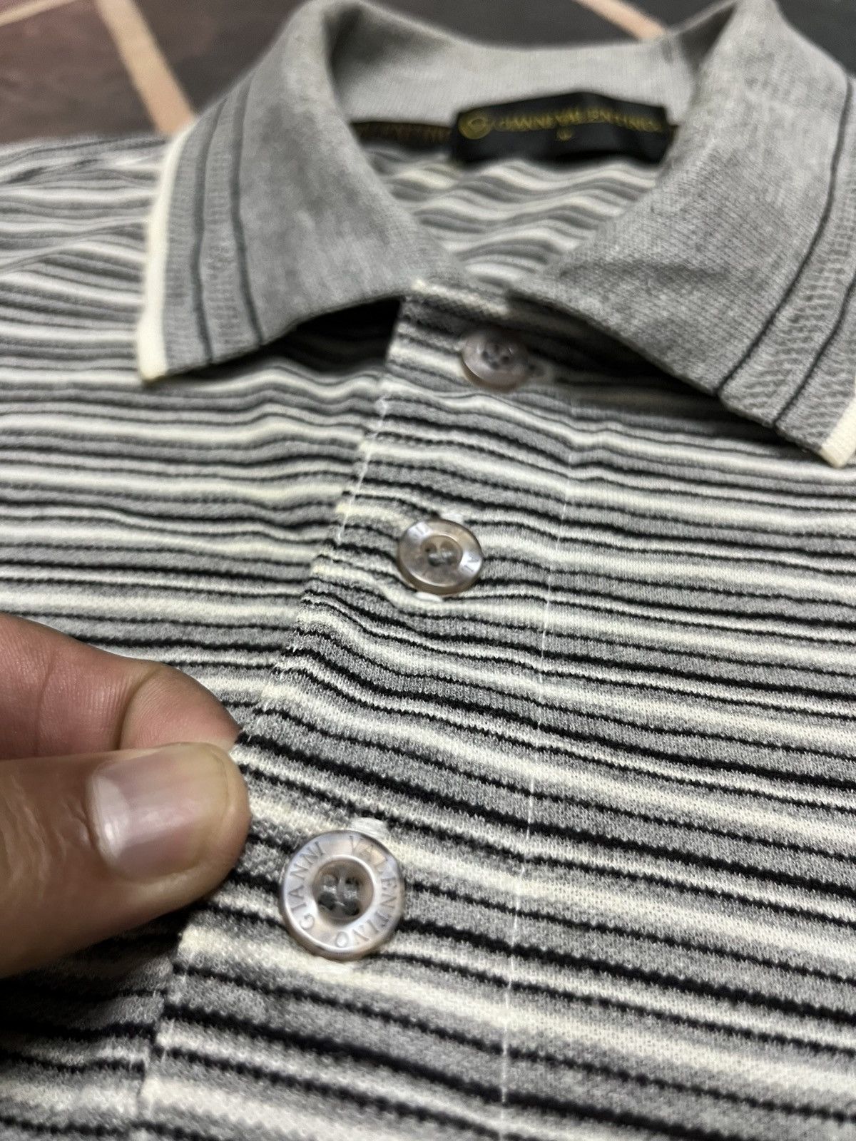 Gianni Valentino 💥Gianni Valentino Vintage 90s Striped Polo Longsleeves Size US M / EU 48-50 / 2 - 7 Thumbnail