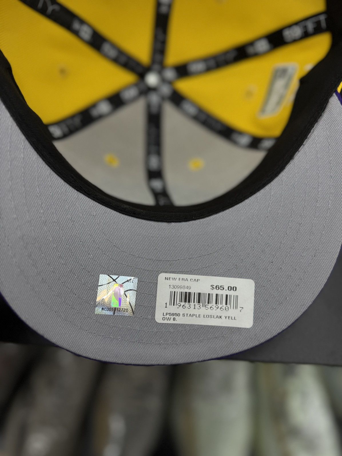 New Era New ERA Size 8 Fitted Hat Lakers Yellow Purple Size ONE SIZE - 9 Thumbnail
