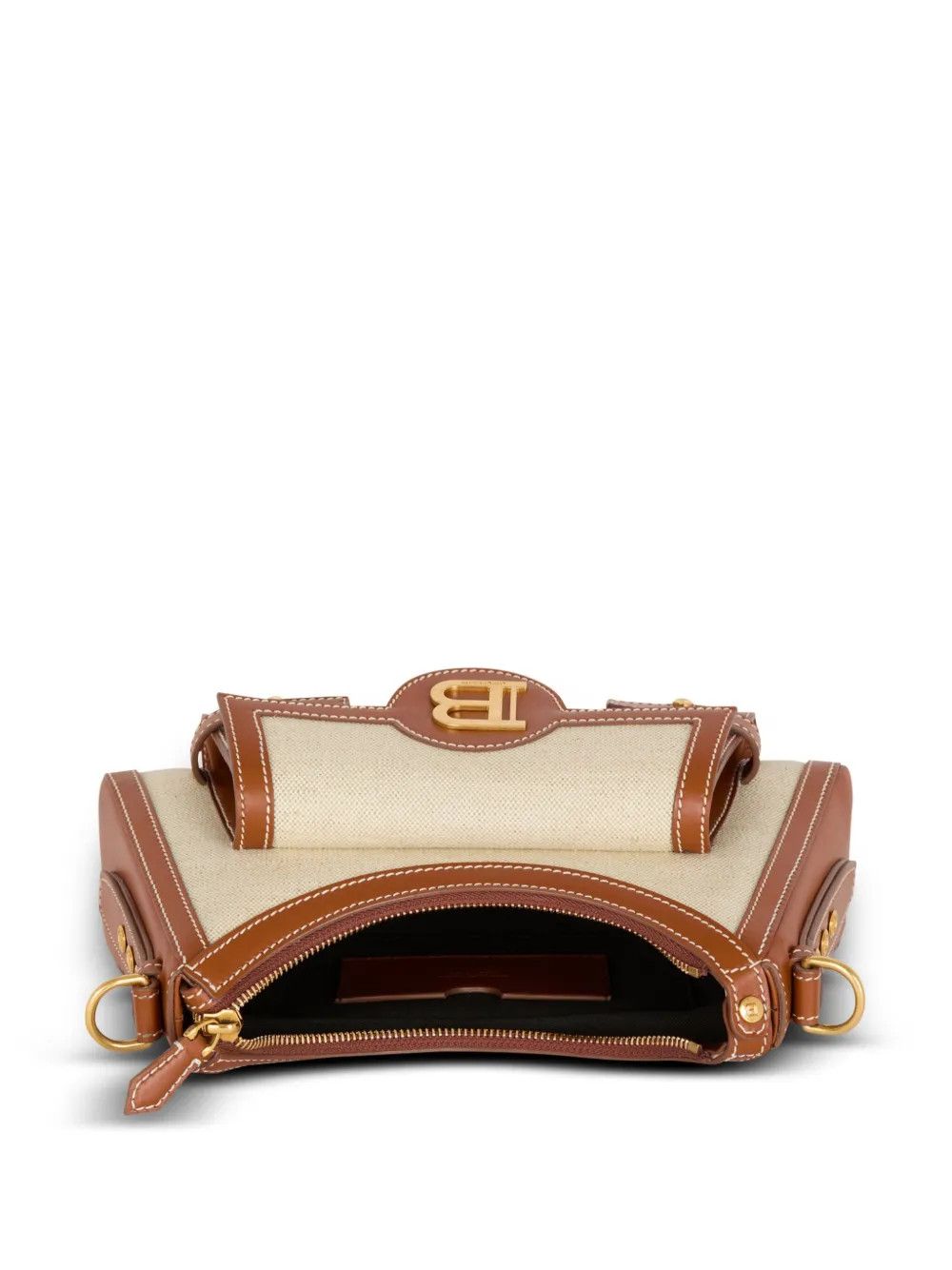 Balmain o1s1wg111225 Size:OS/B-Buzz Hobo Shoulder Bag in White/Brown Size ONE SIZE - 3 Thumbnail