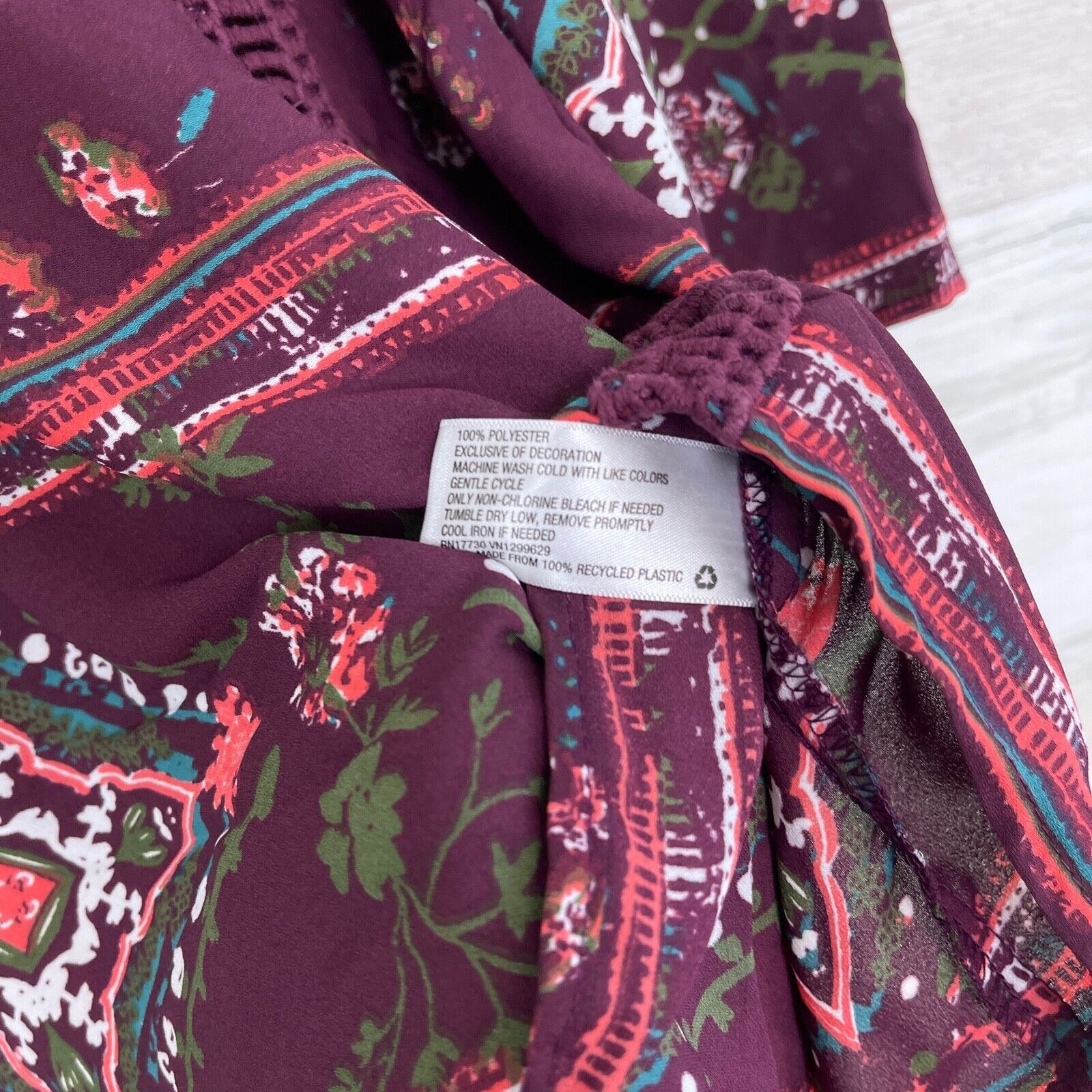 Other Knox Rose Floral Crochet Lace Peasant Blouse Womens XS Size XS / US 0-2 / IT 36-38 - 7 Thumbnail