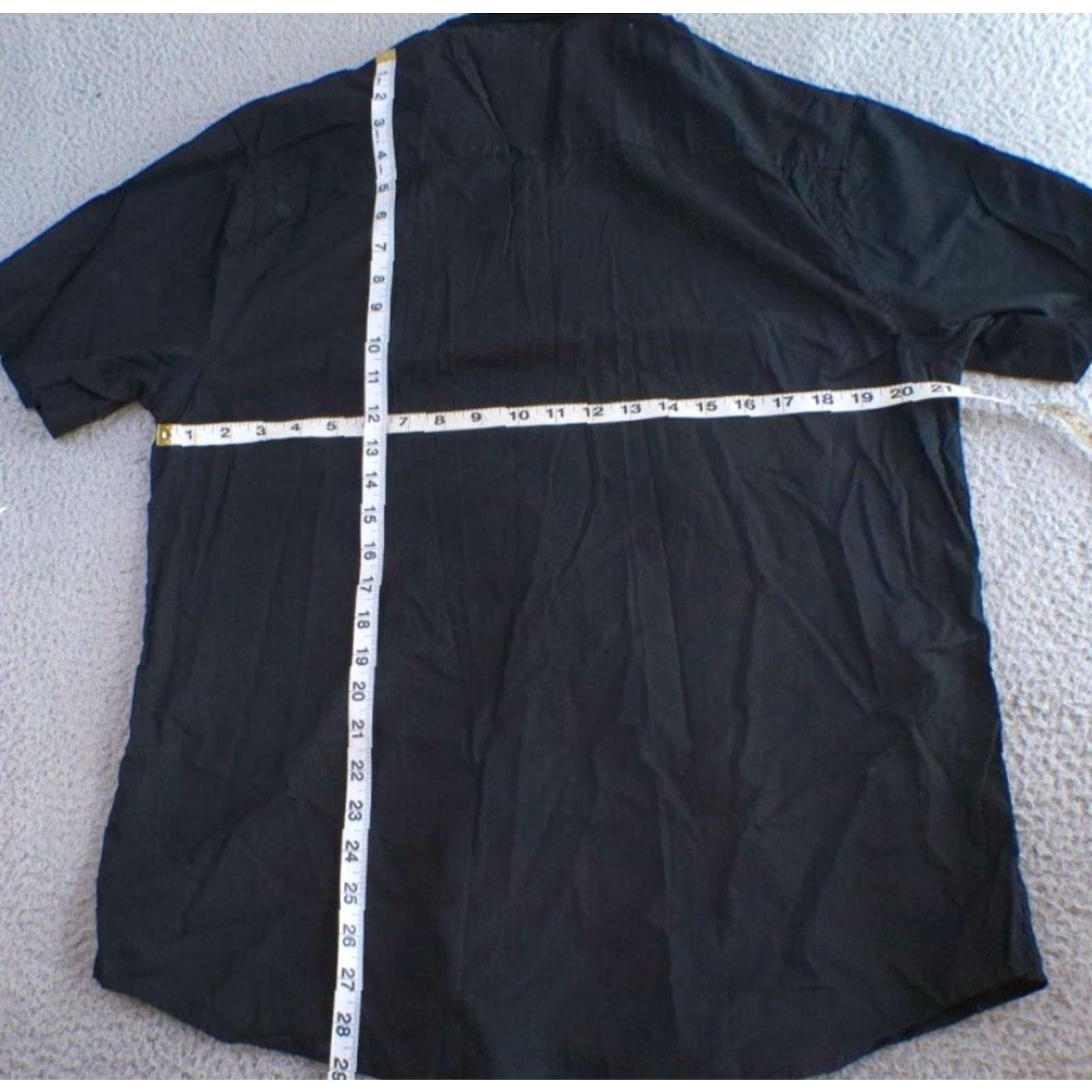 Marcs Marc Ecko Shirt Men's Large Black Short Sleeve Button Up Collared Pockets Size US L / EU 52-54 / 3 - 4 Thumbnail