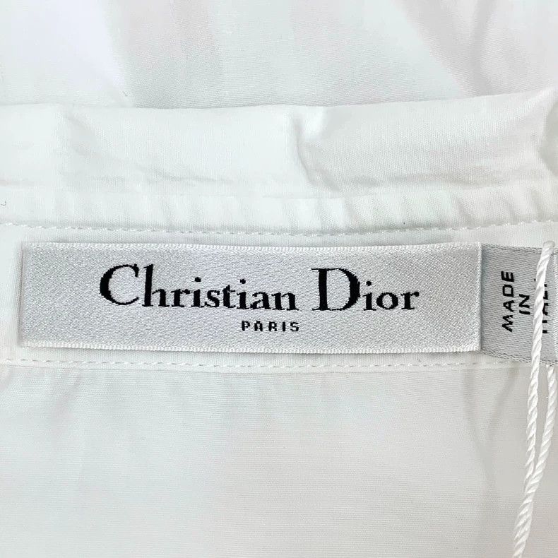 Dior Dior White bee embroidered cotton lapel single-breasted sh Size XS / US 0-2 / IT 36-38 - 5 Thumbnail