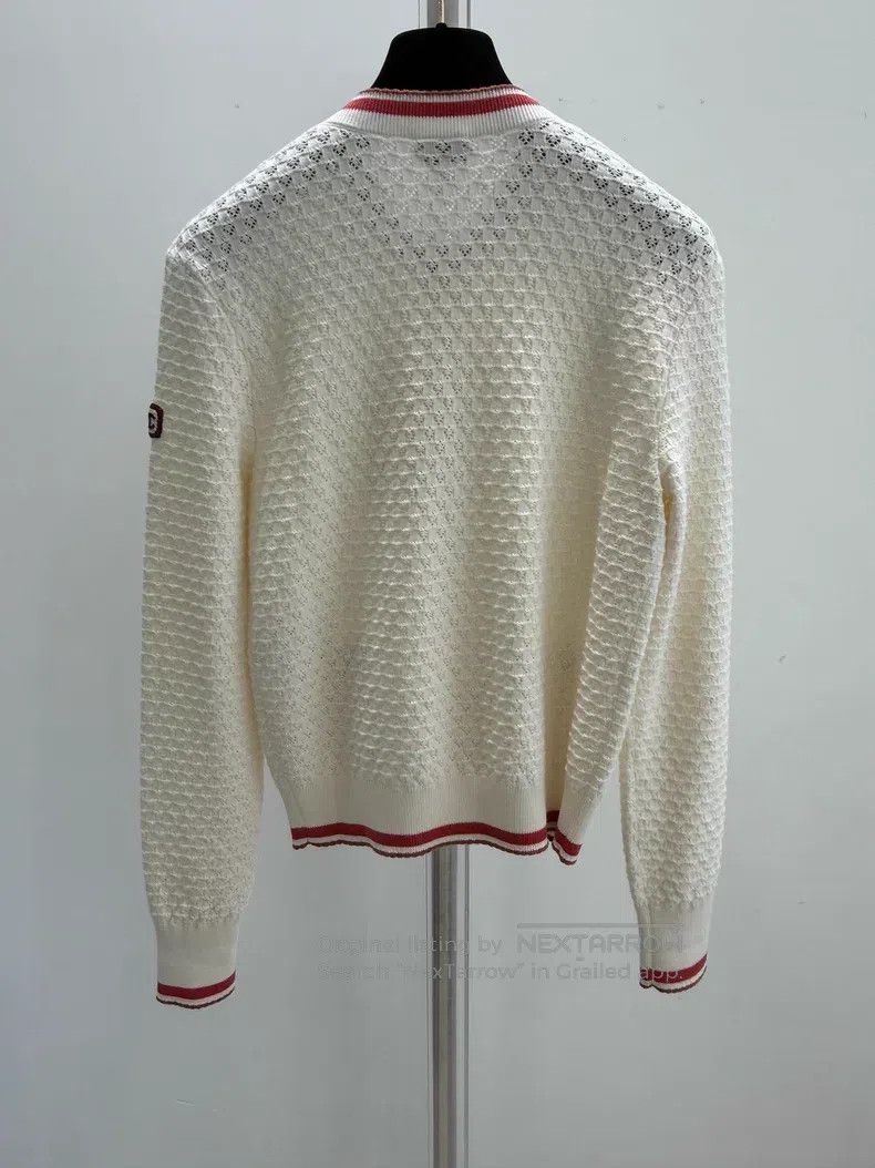 Chanel Chanel White and orange lace knitted cardigan coat Size XS / US 0-2 / IT 36-38 - 2 Thumbnail