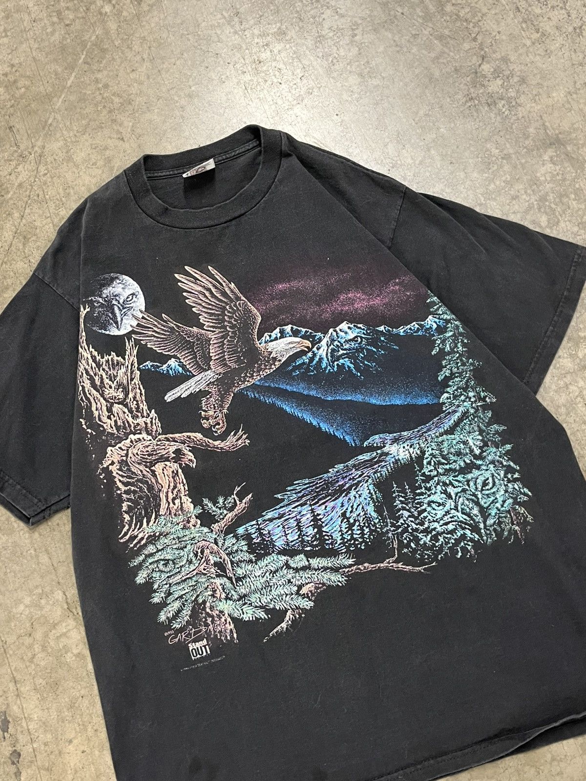 Vintage Vintage nature tee shirt faded single stitch 90s eagles Size US L / EU 52-54 / 3 - 2 Thumbnail