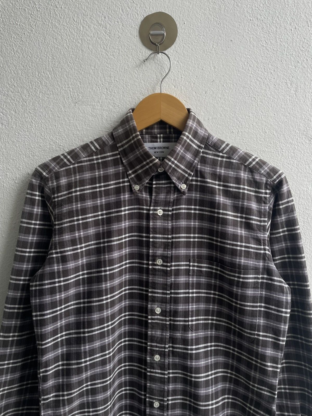 Thom Browne Thom Browne New York Grey Plaid Button Up Longsleeve Shirts Size US M / EU 48-50 / 2 - 3 Thumbnail