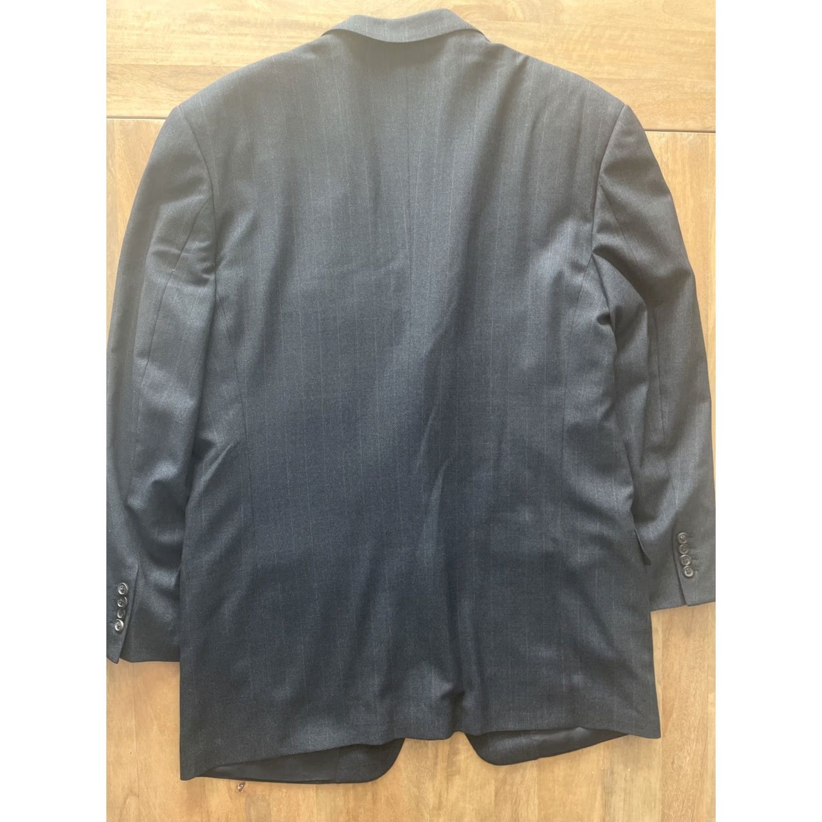 Ermenegildo Zegna VINTAGE Ermenegildo Zegna Gray Four Ply Wool Pinstripe Sport Coat Jacket Mens 44L Blazer Size 44R - 2 Thumbnail