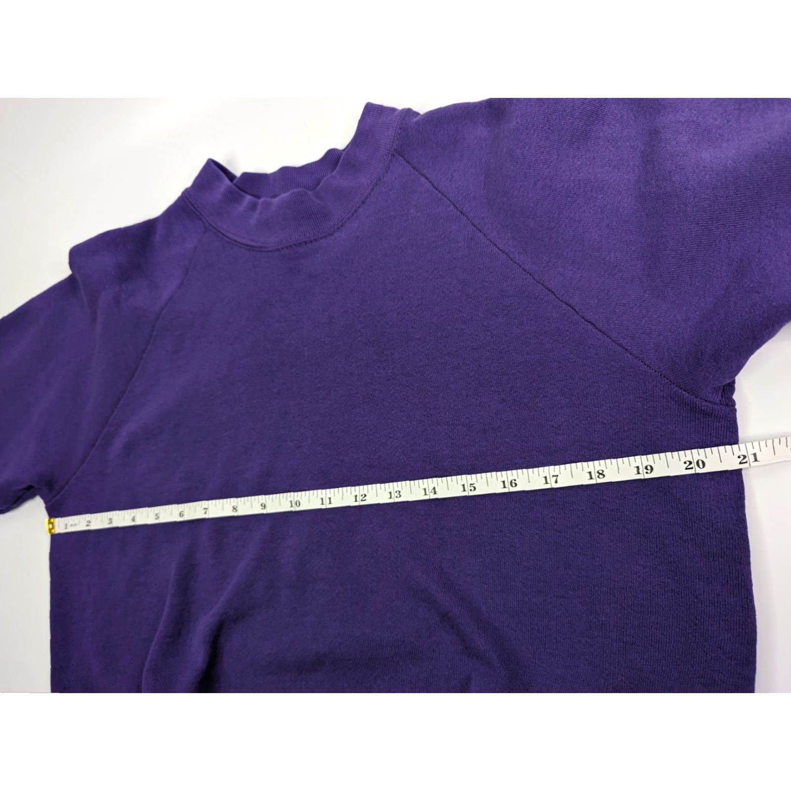 Fruit Of The Loom VINTAGE Fruit of the Loom Raglan Crewneck Sweatshirt Womens M Purple 90s Knit Cotton Blend Solid Long Sleeve Crew Neck Pullover Activewear Size M / US 6-8 / IT 42-44 - 6 Thumbnail