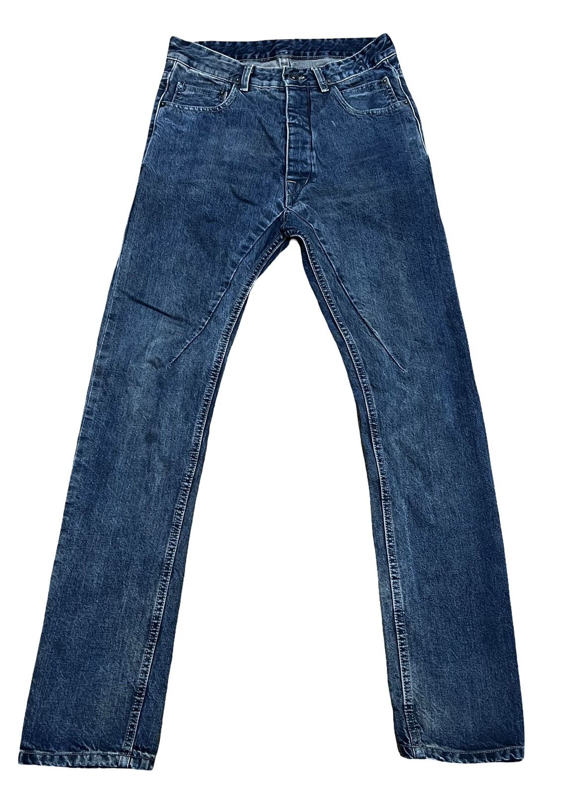 Rick Owens Rick Owens fw16 Hustler Blue Torrence Cut Jeans Size US 29 - 1 Thumbnail