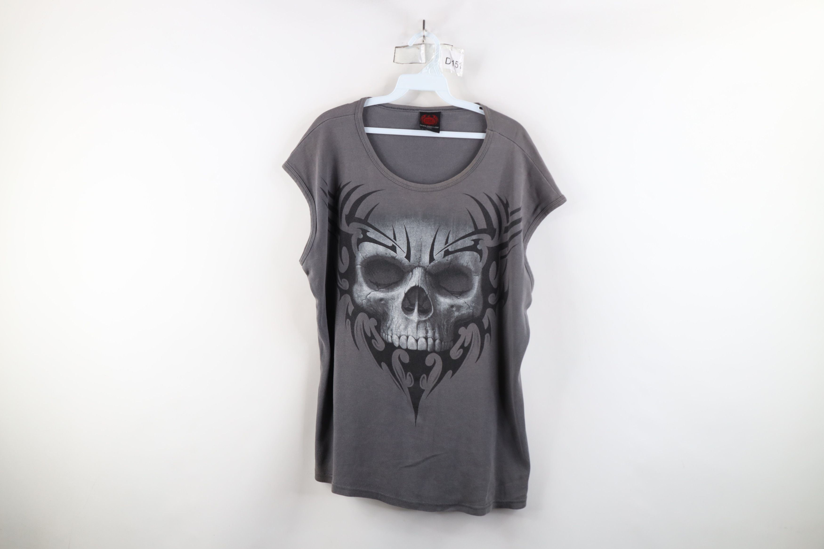 Vintage Vintage 90s Y2K Streetwear Skull Sleeveless Muscle T-Shirt Size US XXL / EU 58 / 5 - 1 Thumbnail