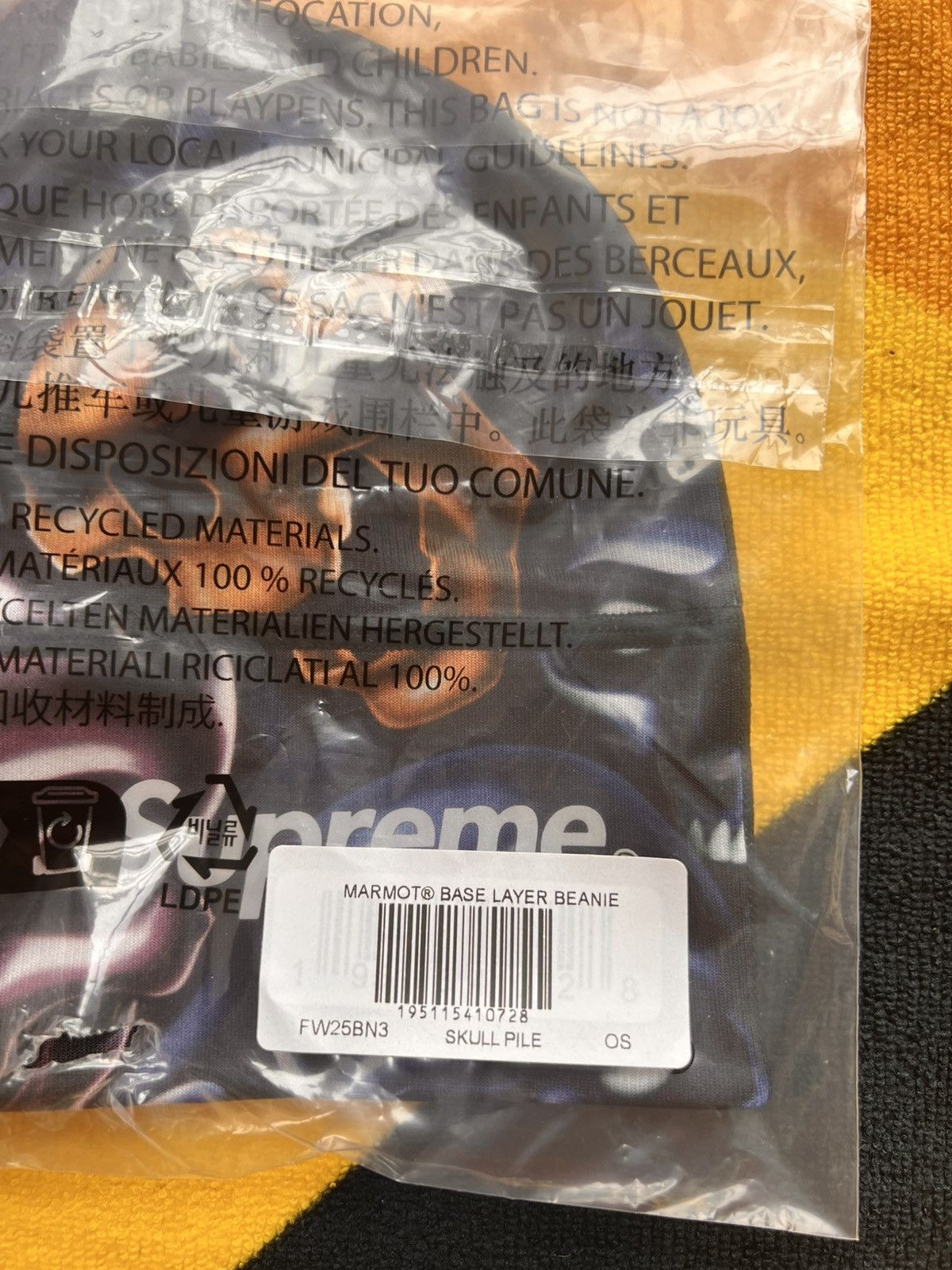 Supreme Supreme Marmot Skull Pile Base Layer Beanie (FW25) cap hat Size ONE SIZE - 22 Thumbnail