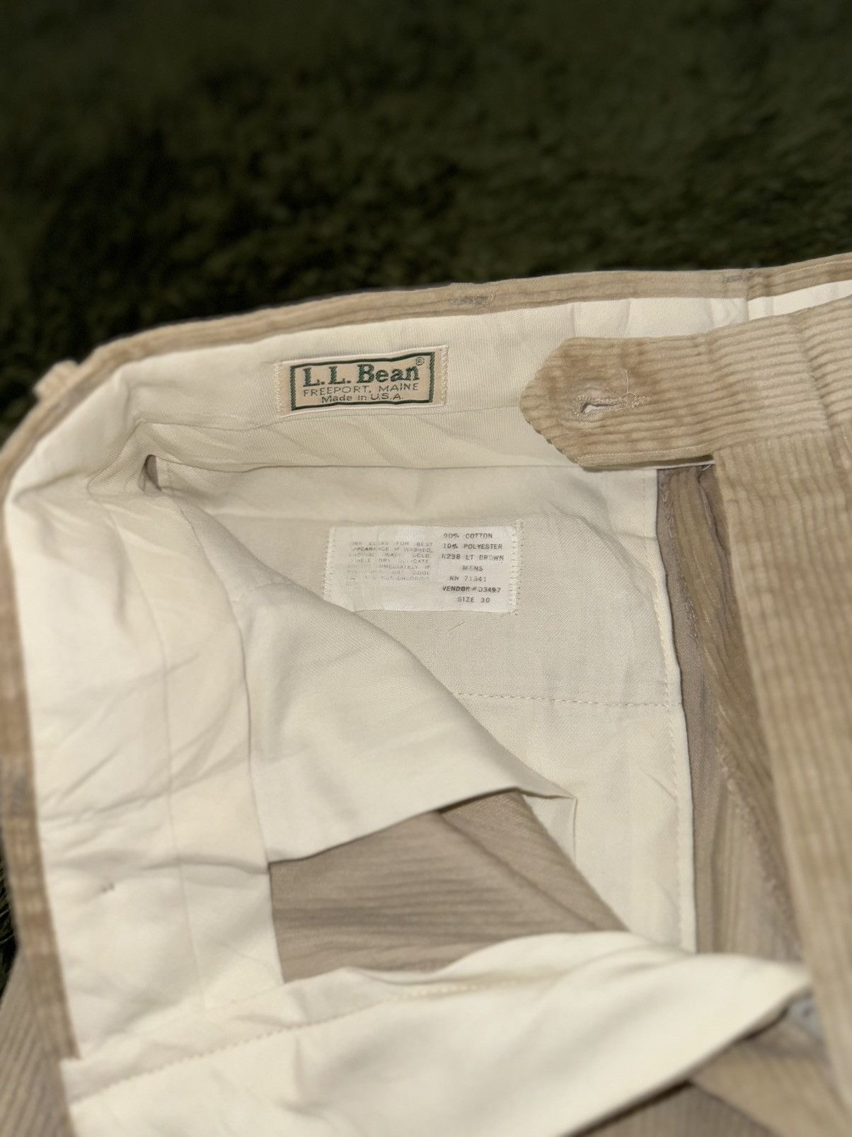 L.L. Bean [M] 90s L.L.Bean Made in USA Corduroy Two-Tuck Trousers Size US 30 / EU 46 - 4 Thumbnail