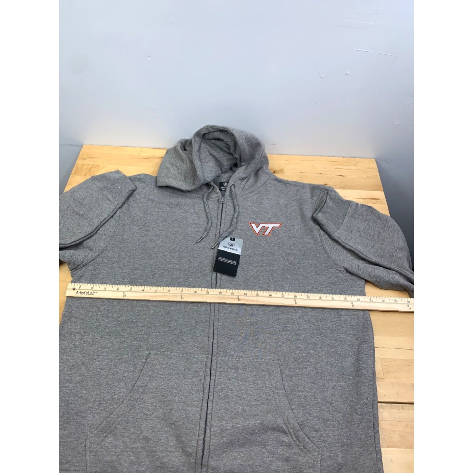 Top Of The World Top of the World Jacket Mens L Gray Full Zip Hooded College Sports University All Seasons Size US L / EU 52-54 / 3 - 5 Thumbnail