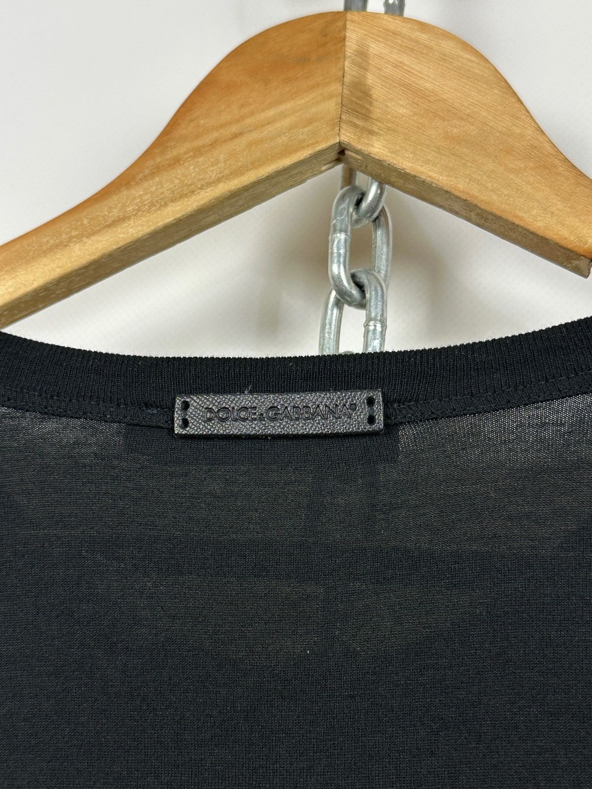 Dolce & Gabbana Dolce & Gabbana Black Sacred Heart Fringe Trim T-Shirt Size US M / EU 48-50 / 2 - 17 Thumbnail