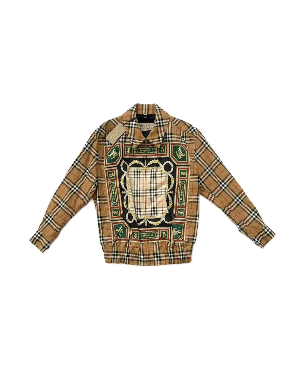 image of Burberry Shenmore Archive Scarf-Print Jacket in Yellow, Men's (Size Small)