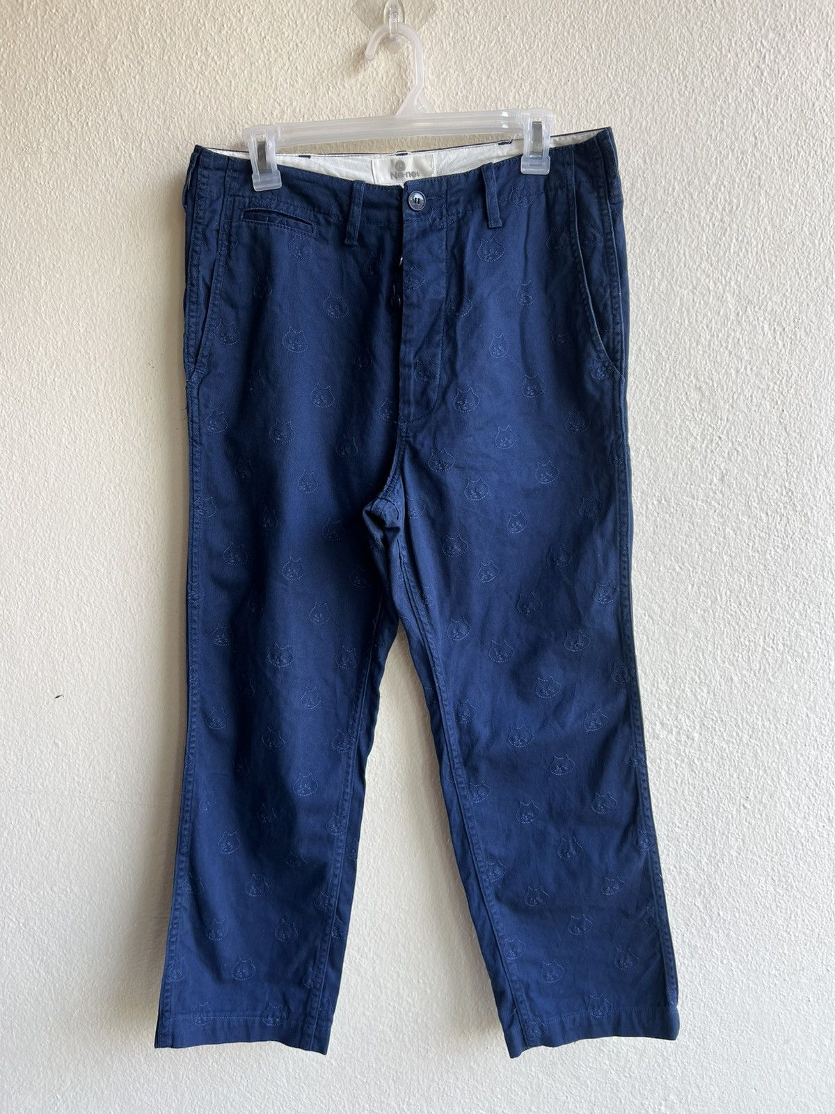 Issey Miyake Issey Miyake, Ne-net All Over Embroidery Cat Head Crop Pant Size US 30 / EU 46 - 2 Thumbnail