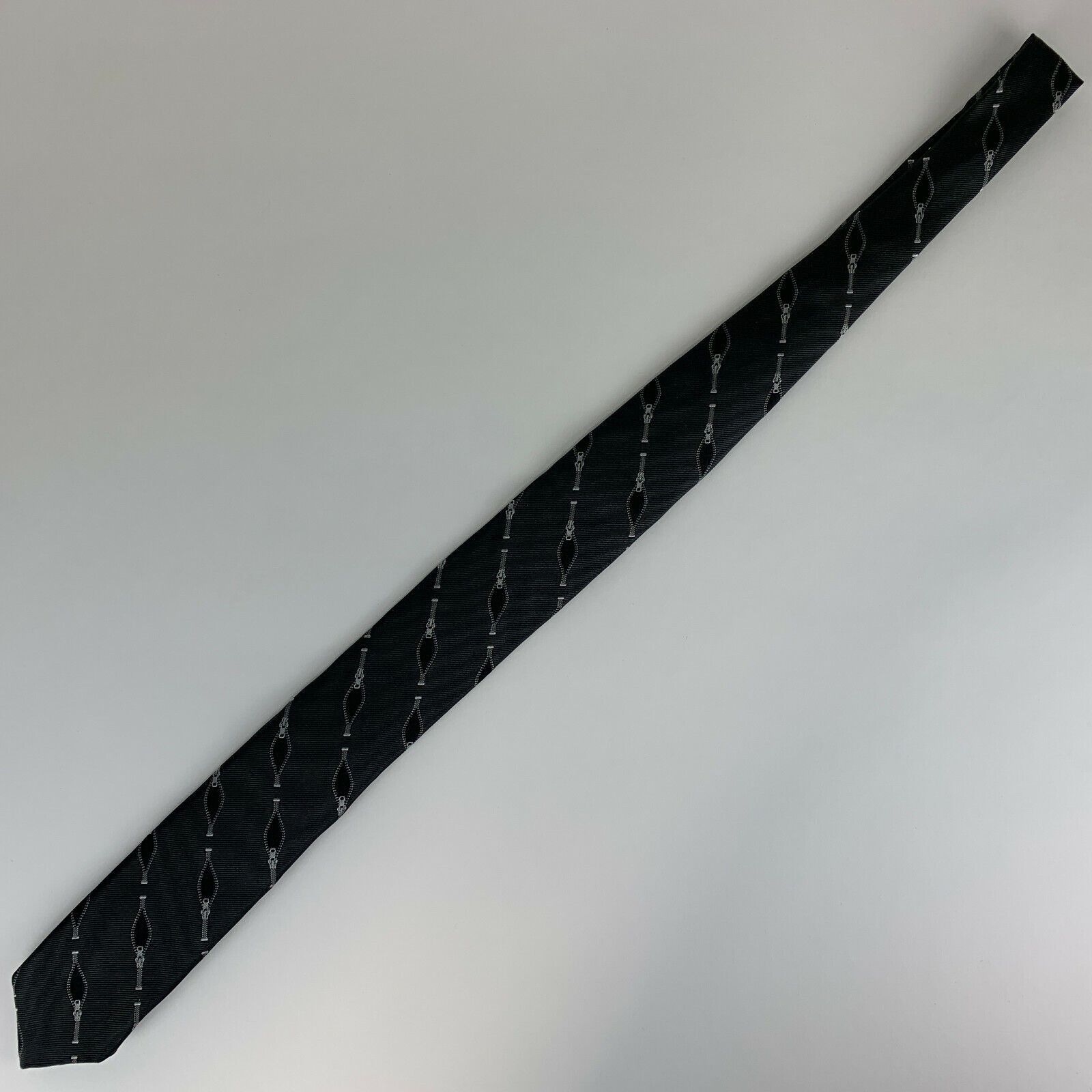 Robert Talbott Robert Talbott Novelty Zipper Skinny Necktie Silk Black Size ONE SIZE - 6 Thumbnail