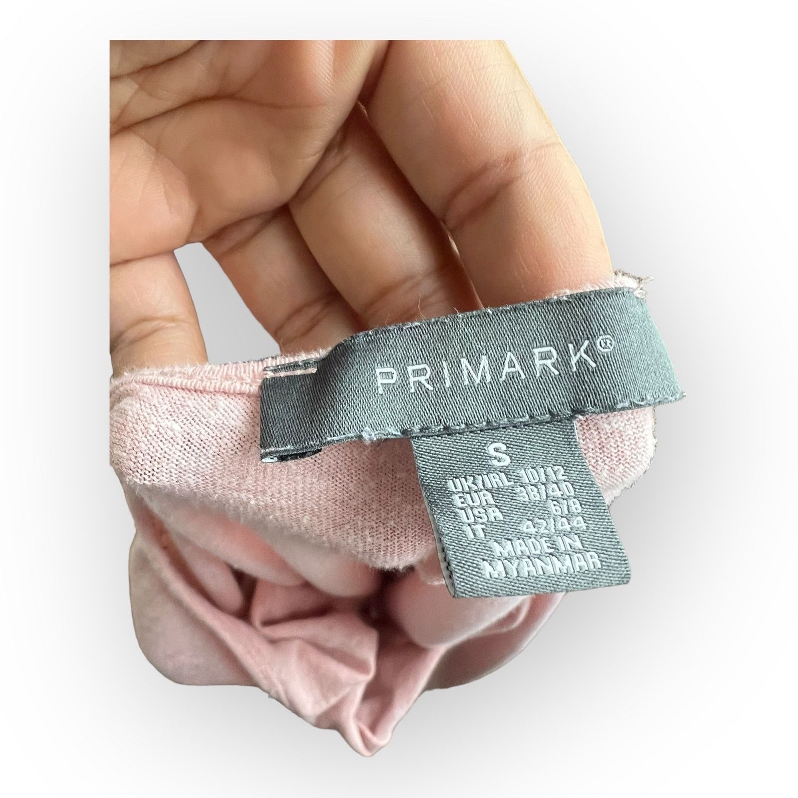 Vintage Primark Light Pink Front Tie Relaxed Tee | Casual T-Shirt Size S / US 4 / IT 40 - 8 Thumbnail