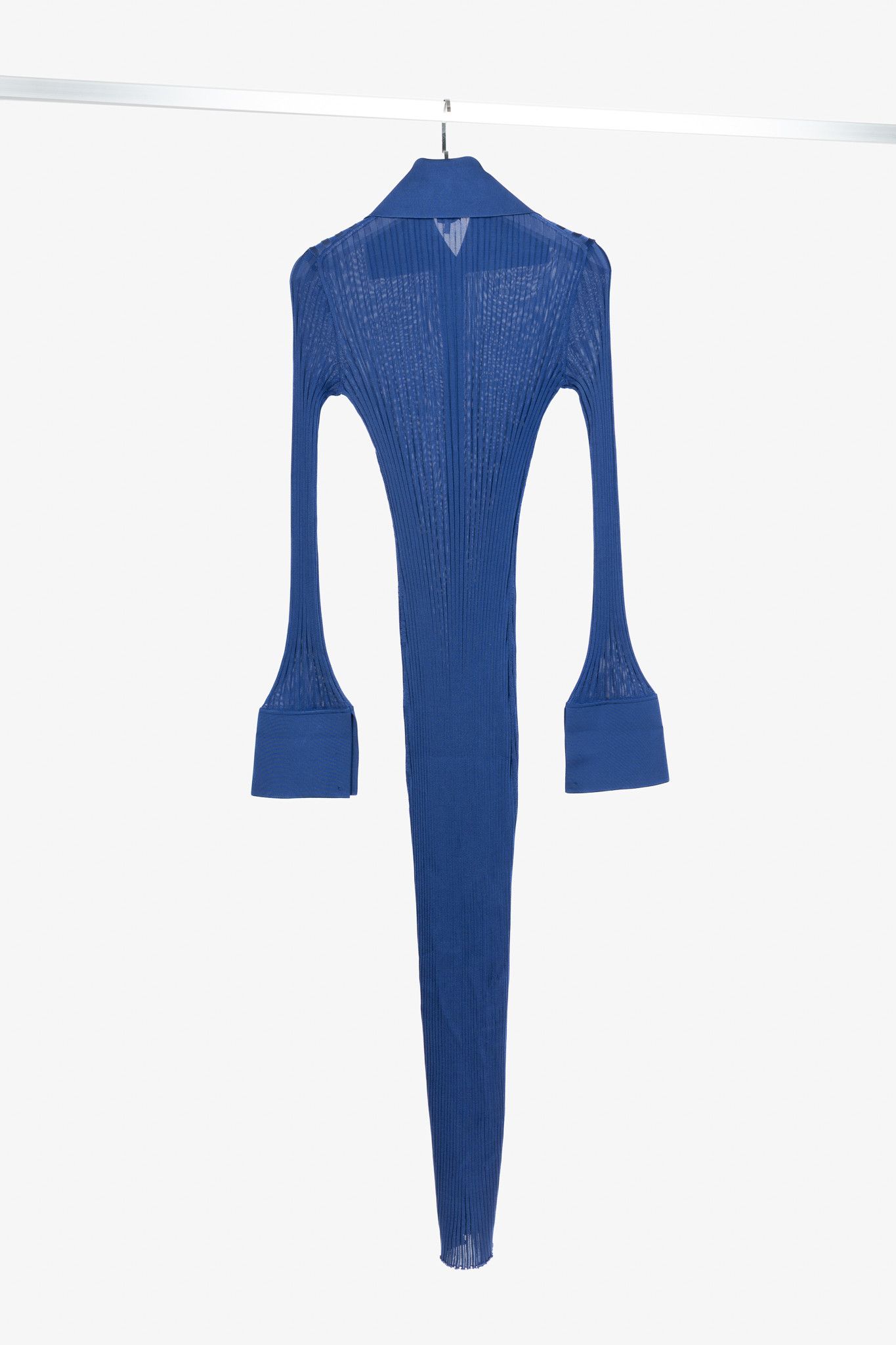 Loewe Loewe Night Blue Ribbed-Knit Buttoned Midi Dress Size M / US 6-8 / IT 42-44 - 2 Thumbnail