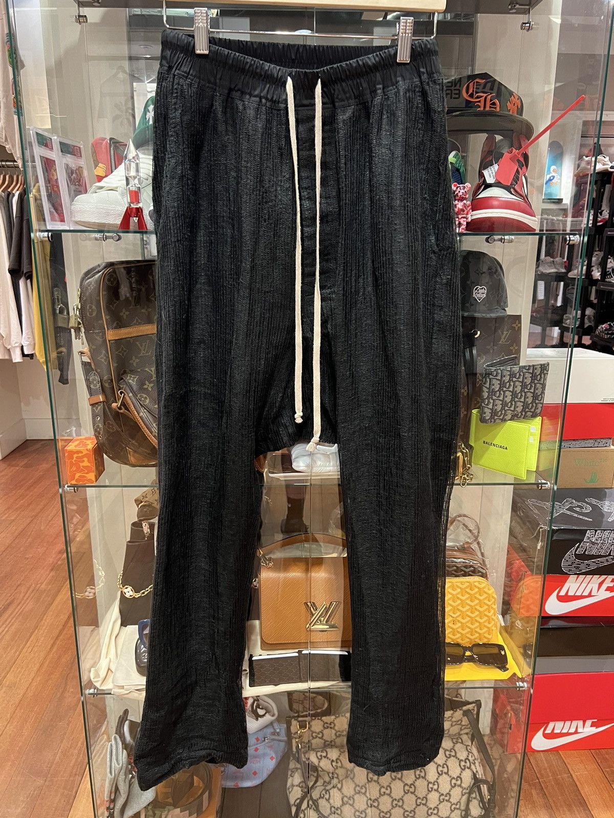 image of Rick Owens Walrus S/s17 Ghilly Linen Wrapped Pants in Black, Men's (Size 30)