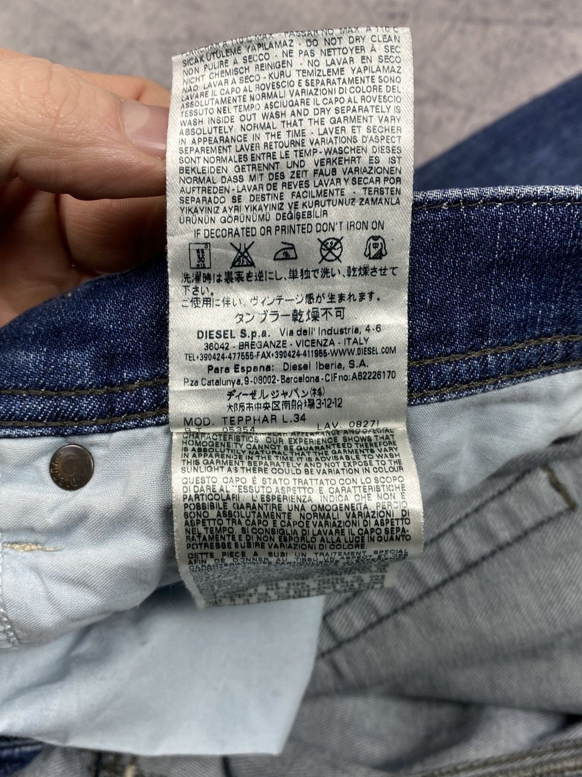Diesel Diesel Tepphar Denim Jeans Mid Blue Size 34 Size US 34 / EU 50 - 20 Thumbnail