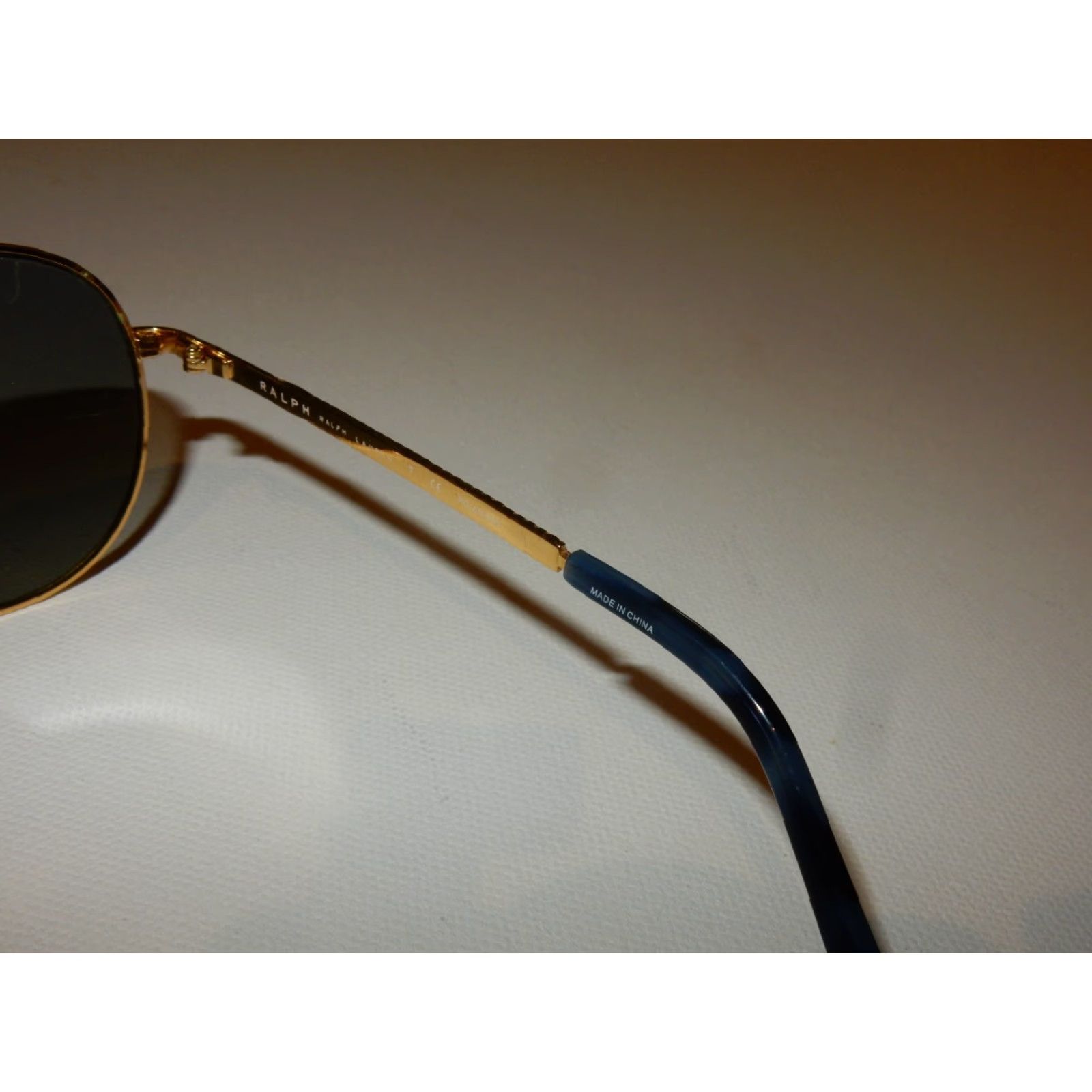 Ralph Lauren VINTAGE Ralph Lauren Sunglasses Women's Gold/Blue Polarized 59mm 130mm 4109 296/4U 2P Size ONE SIZE - 6 Thumbnail