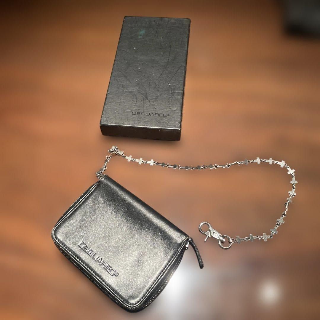 Dsquared2 Rare 05 Dsquared2 Men's Cross Chain Leather Wallet With Box Size ONE SIZE - 1 Thumbnail