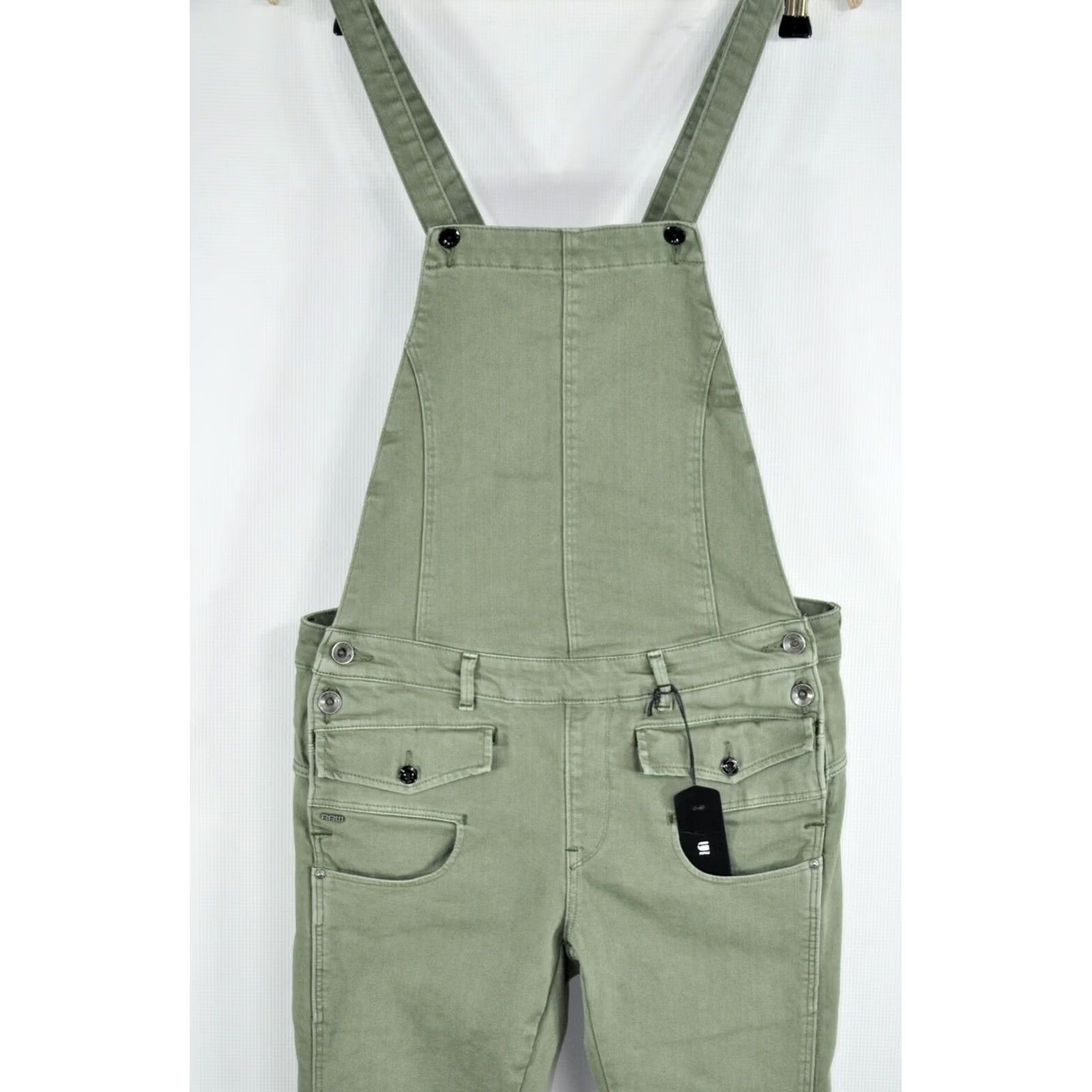 G-Star G-Star Army Radar Slim Overall Pants Bog Green Women's S Slim Overall Pants Green 98% Cotton 2% Elastane Women’s Size S Size 28" / US 6 / IT 42 - 4 Thumbnail