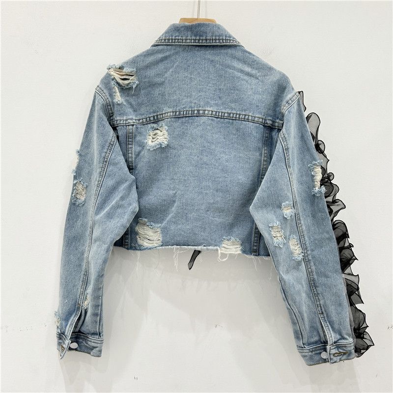 Japanese Brand Floral short denim jacket Size ONE SIZE - 2 Thumbnail