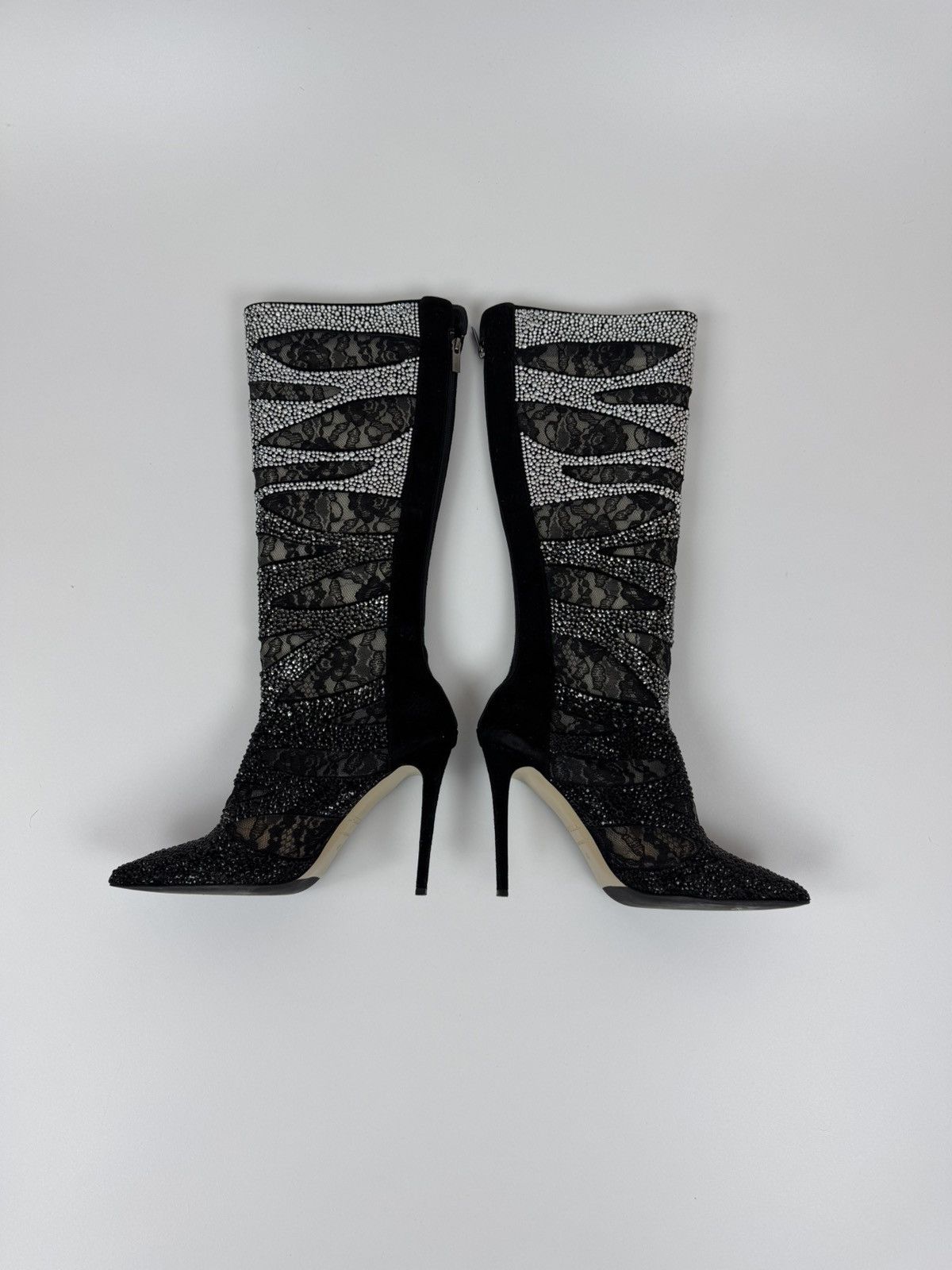 Le Silla LE SILLA Limited Edition HIGH Crystal Lace Black BOOTS 40 Size US 10 / IT 40 - 1 Thumbnail