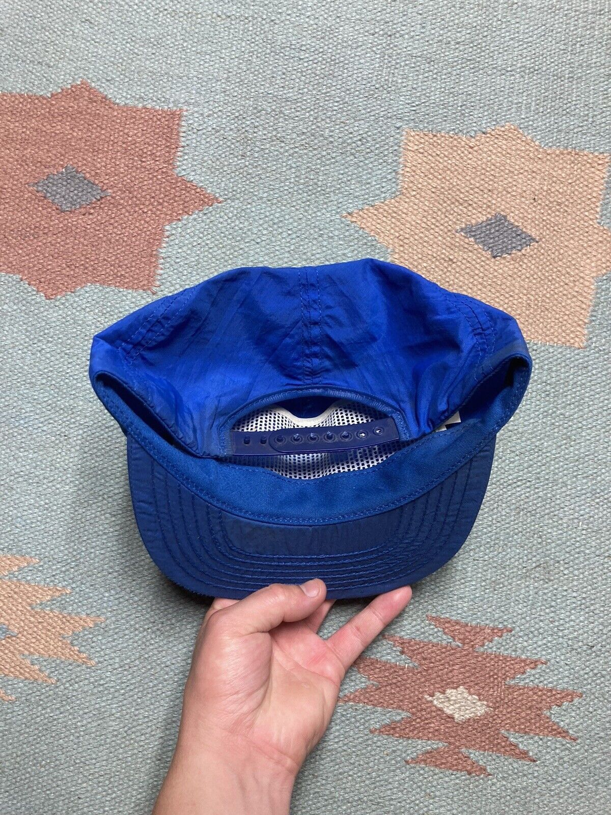 Vintage Vintage 90s SnapBack hat nylon blue lightweight park avenue Size ONE SIZE - 4 Thumbnail