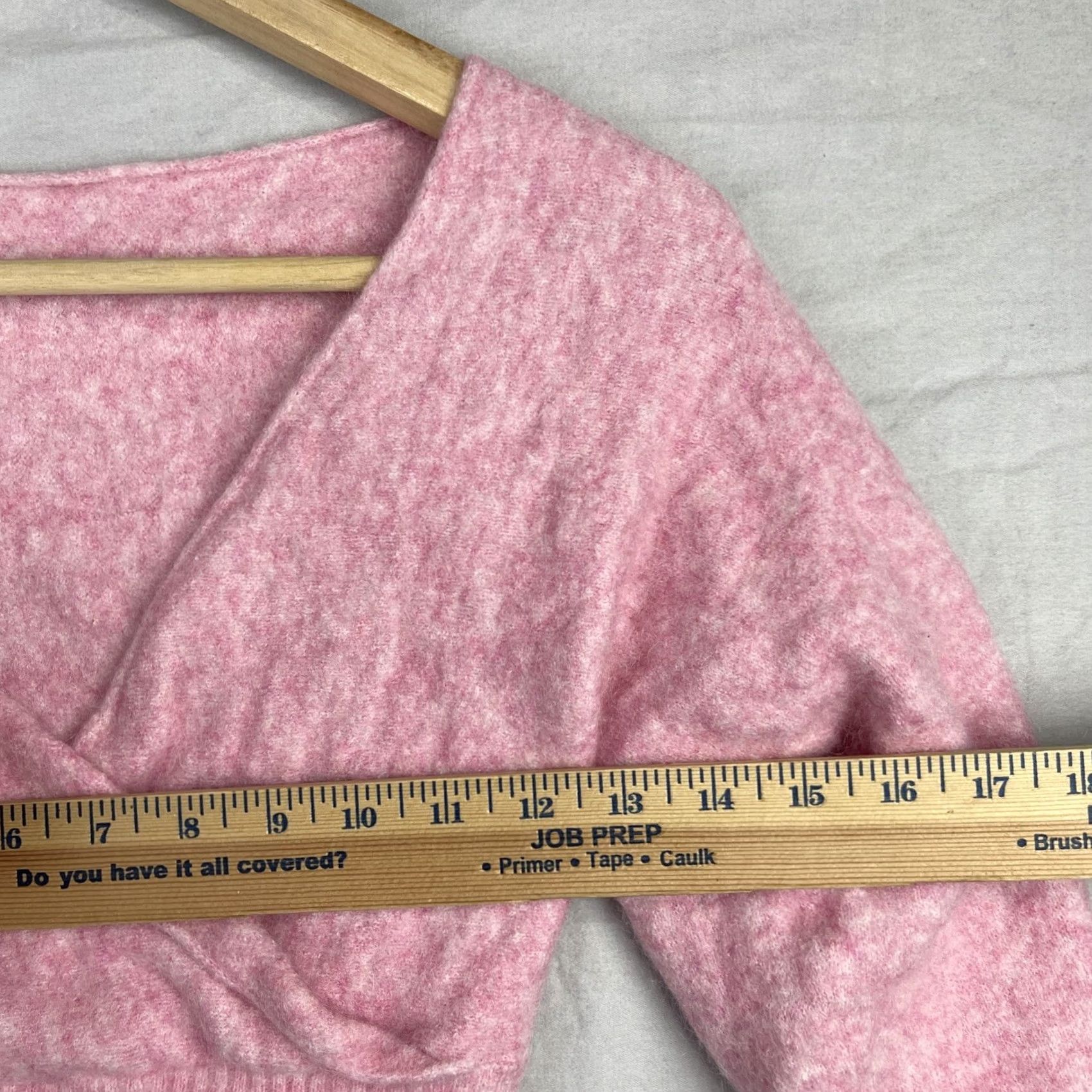 Vintage Sezane Sweater Shirt Womens Small Pink V-Neck Mohair Wool Blend Knit Size S / US 4 / IT 40 - 7 Thumbnail
