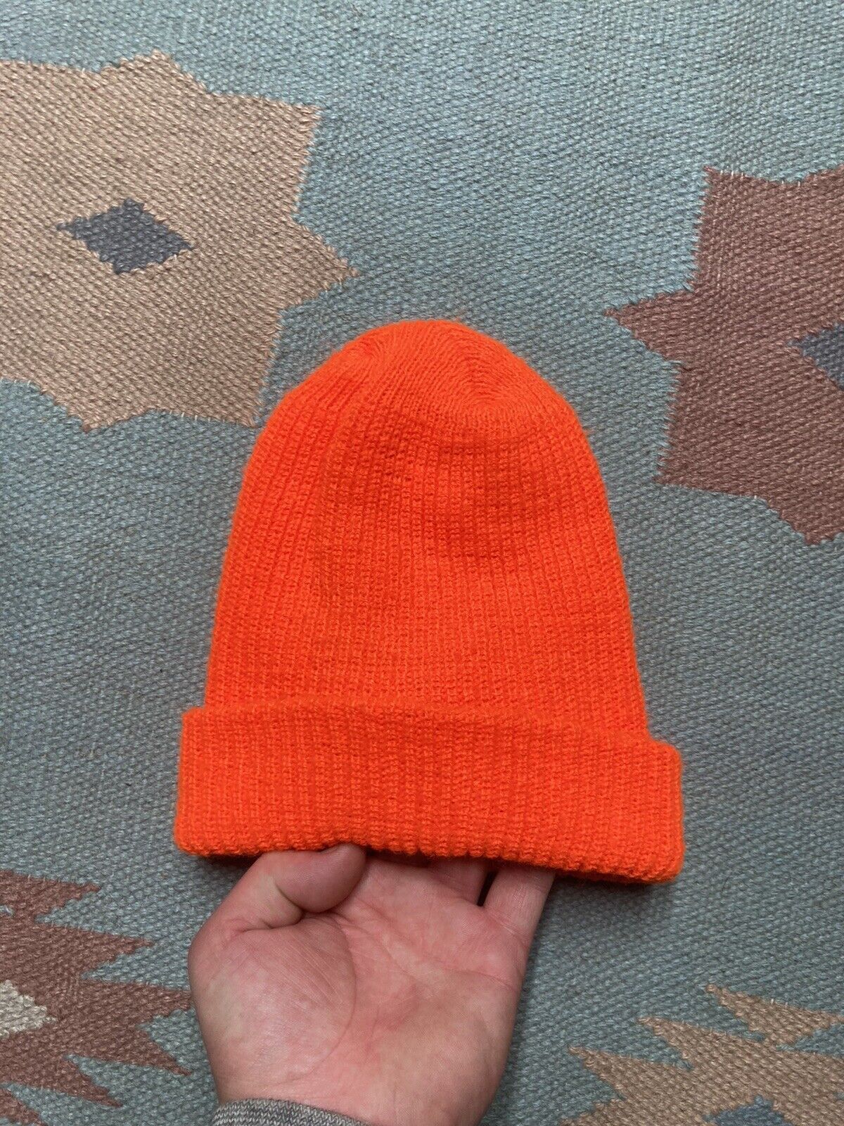Scully × Vintage VTG knit beanie skull cap blaze orange hi vis neon hunting Size ONE SIZE - 2 Thumbnail