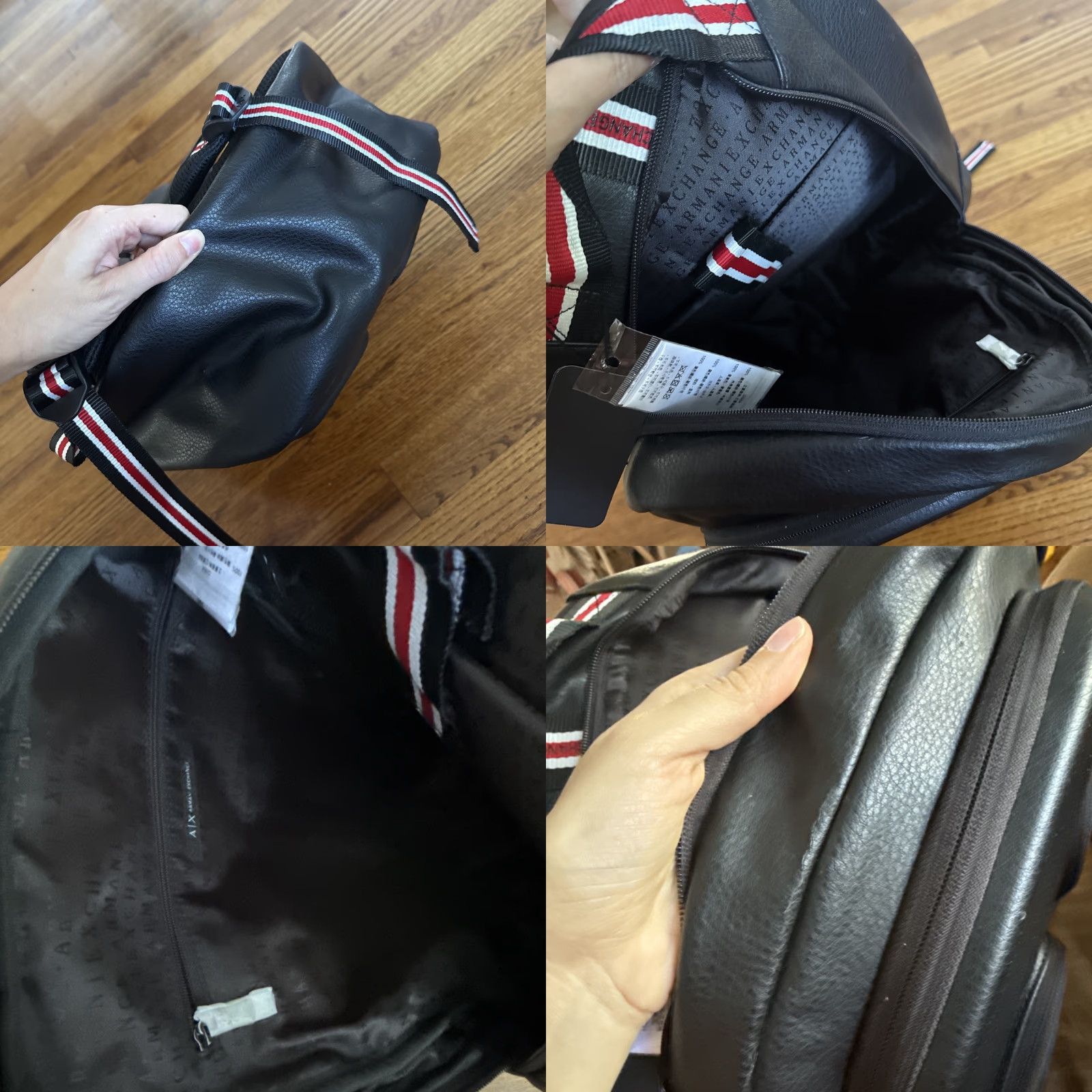 Armani Exchange Armani Exchange Backpack Faux Leather Black Men Brand New Size ONE SIZE - 8 Thumbnail