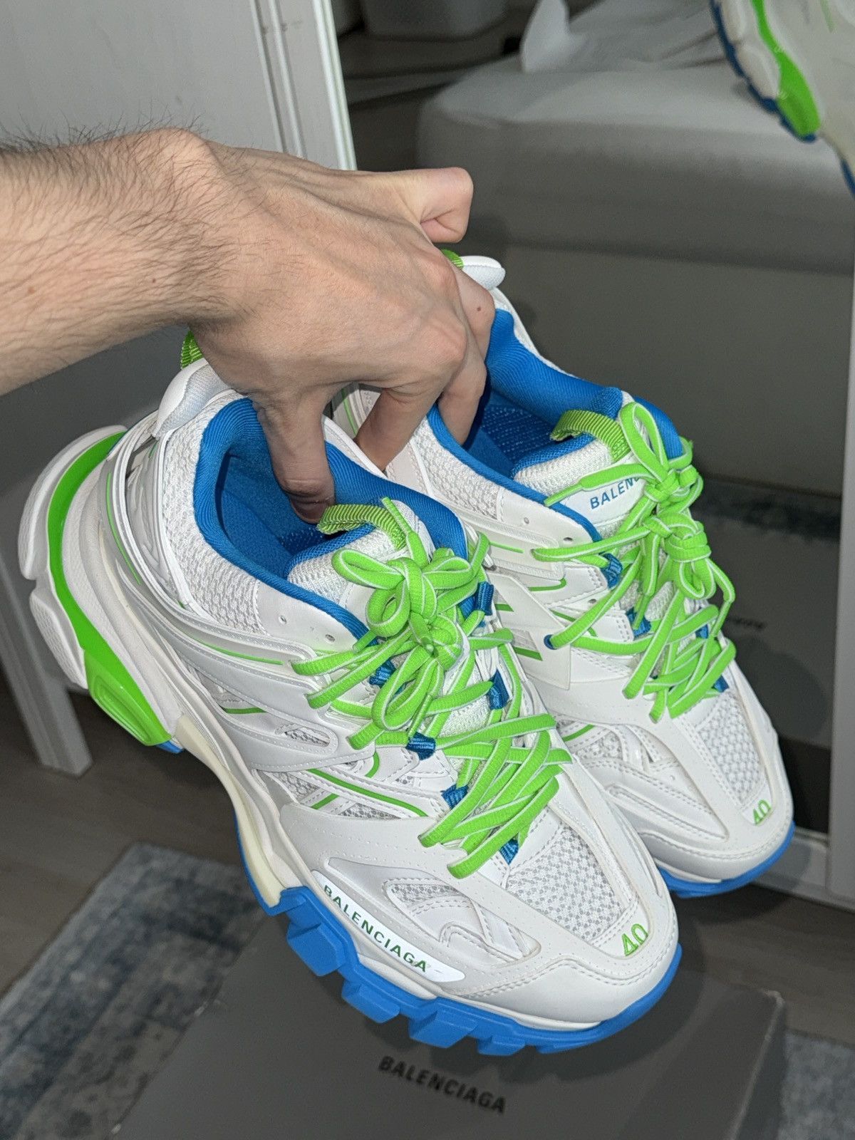 Balenciaga Balenciaga Track WHITE/GREEN/BLUE Size US 7 / EU 40 - 8 Thumbnail