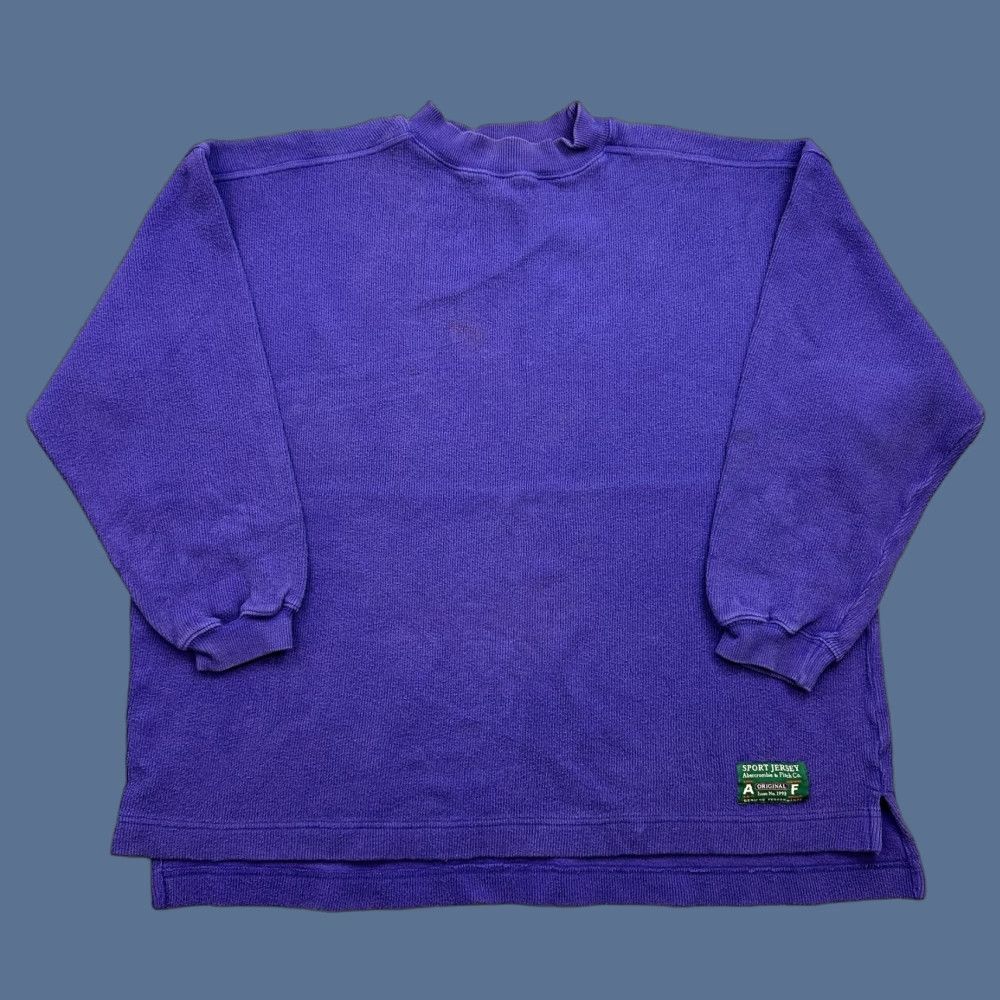 Abercrombie & Fitch VINTAGE Abercrombie & Fitch Pullover Mens Large Purple Mock Neck Sport Jersey Shirt Size US L / EU 52-54 / 3 - 1 Thumbnail