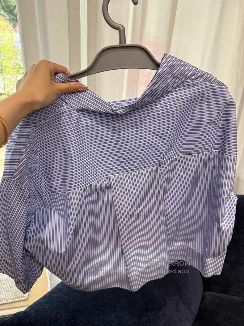 Loewe Loewe Striped Logo Short Sleeve Shirt - Cotton Size XS / US 0-2 / IT 36-38 - 2 Thumbnail