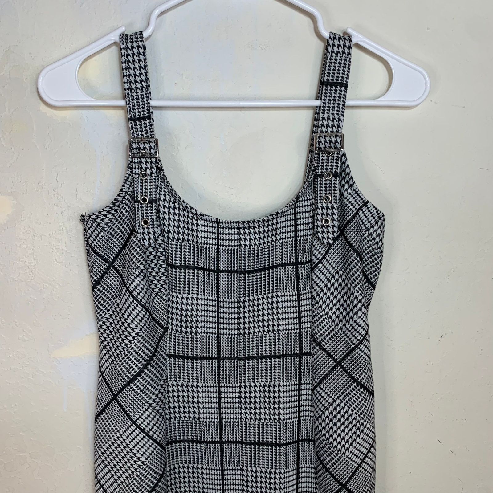 Other AUW Women Cut Sleeveless Black-White Plaid Dress Size M Size M / US 6-8 / IT 42-44 - 5 Thumbnail