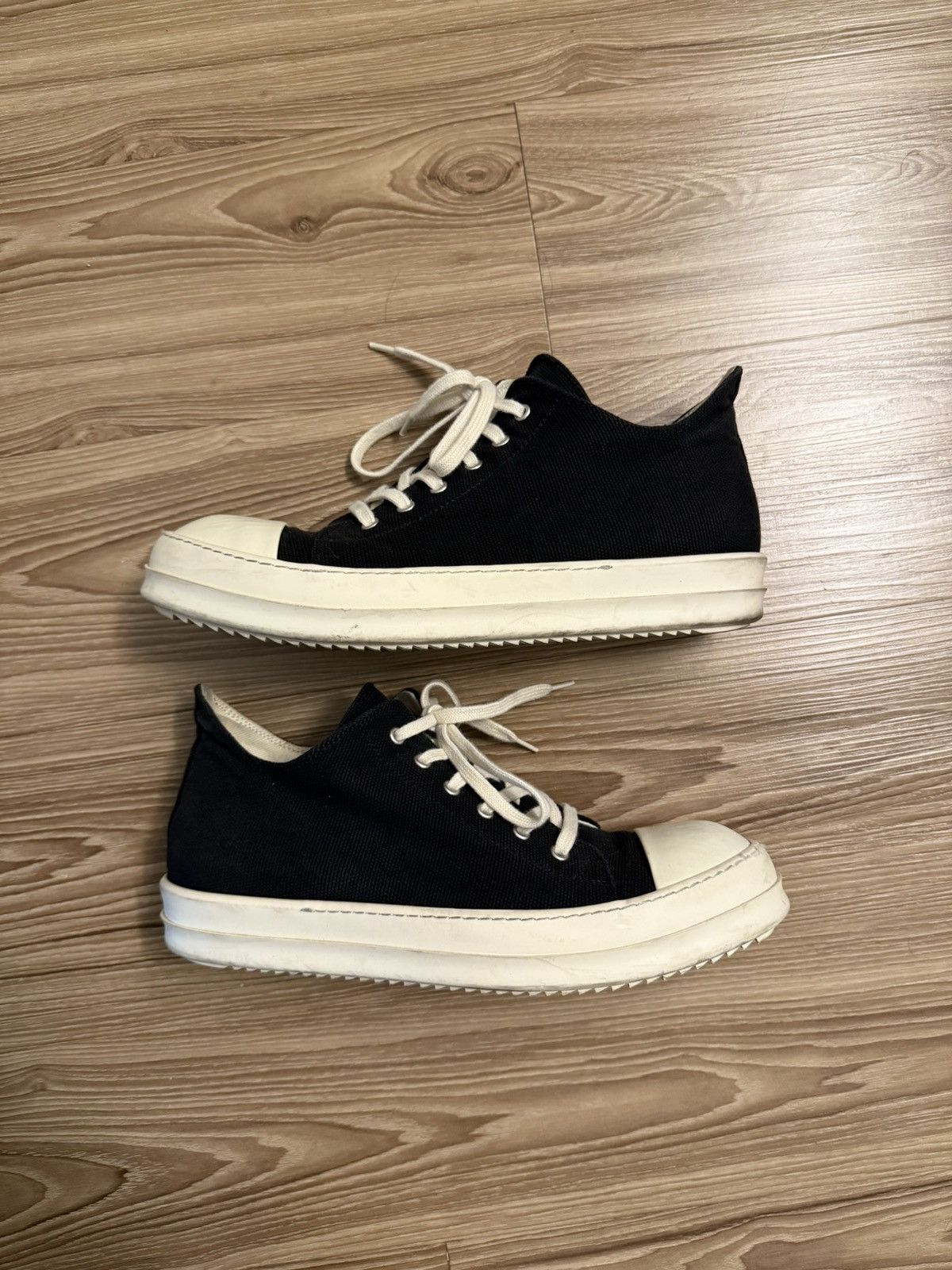 Pre-owned Rick Owens Drkshdw Ramones Low Canvas Shoes In Black