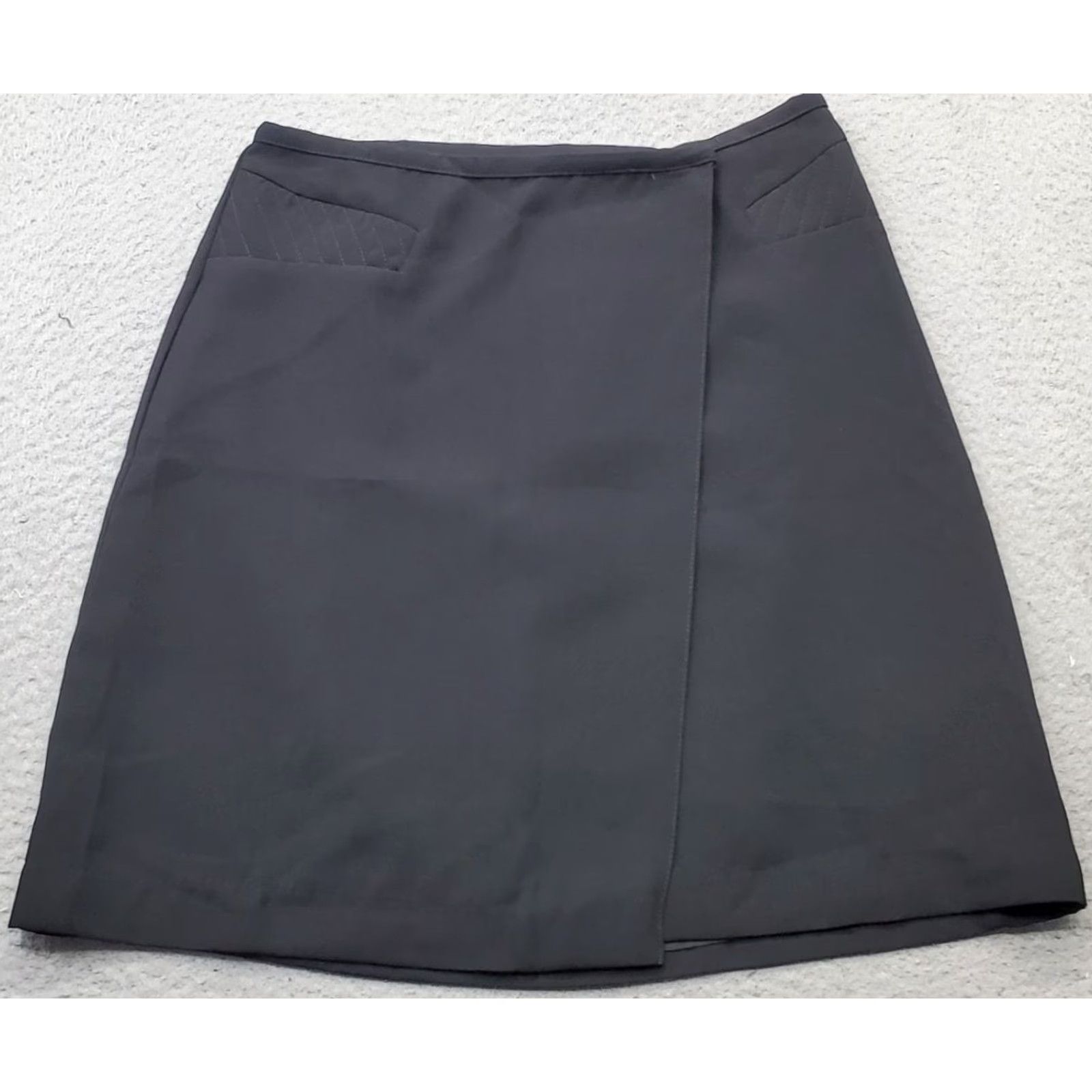 Worthington Worthington Wrap Skirt Womens Size 6 Black Lined Pull On A-line Casual Outdoor 90s? Size 28" / US 6 / IT 42 - 2 Thumbnail